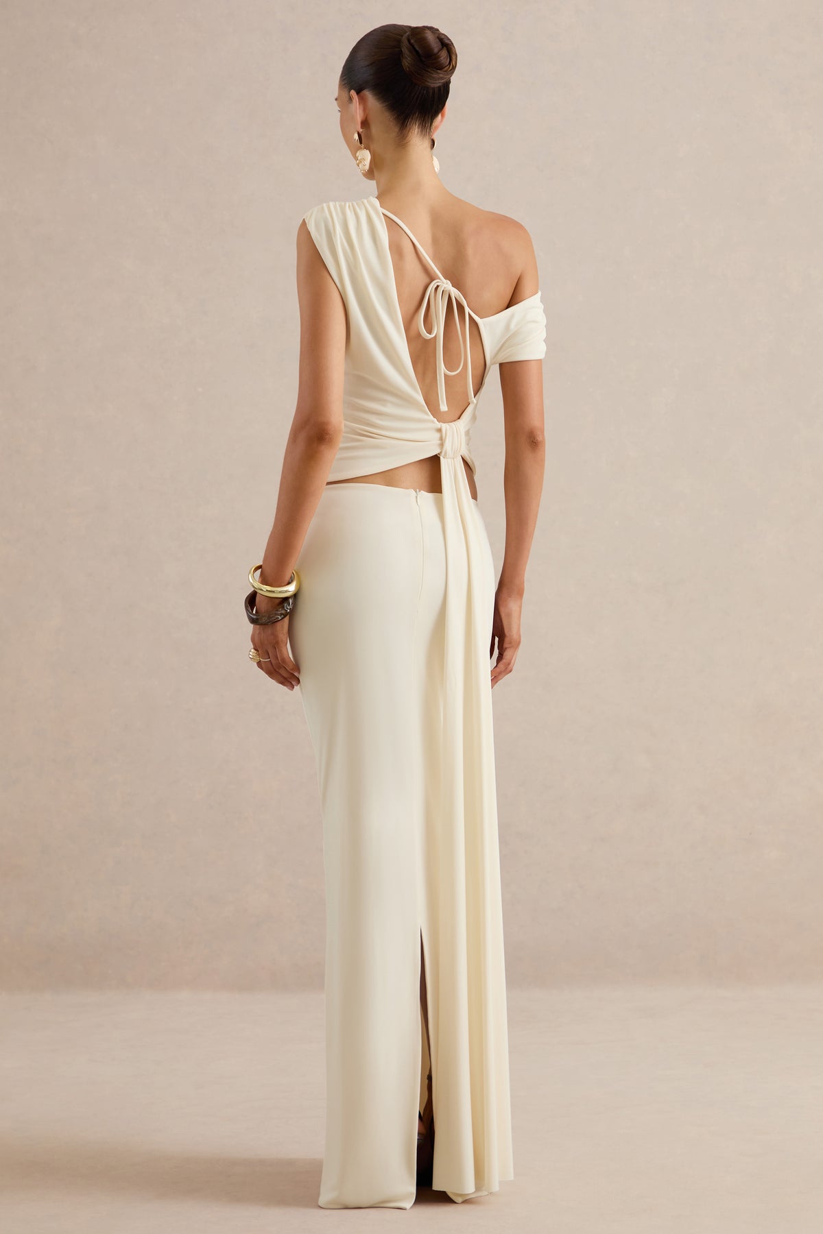 Koralia Cream Asymmetric-Neck Top With Sash Detail CL138546111 cl1385477111 co ord  32.jpg