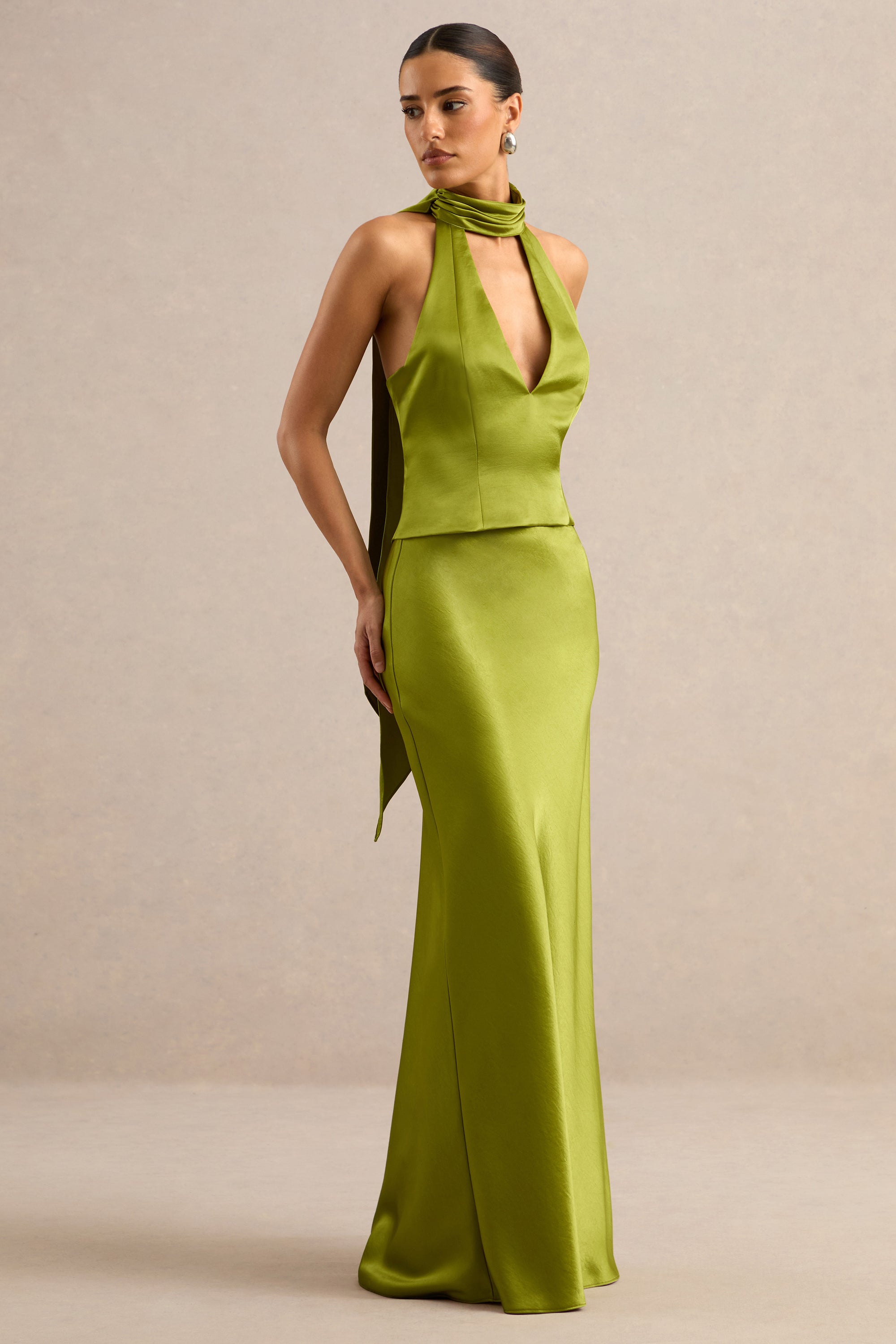 CL138549031 - Lareina | Olive Satin Halter-Neck Top2.jpg