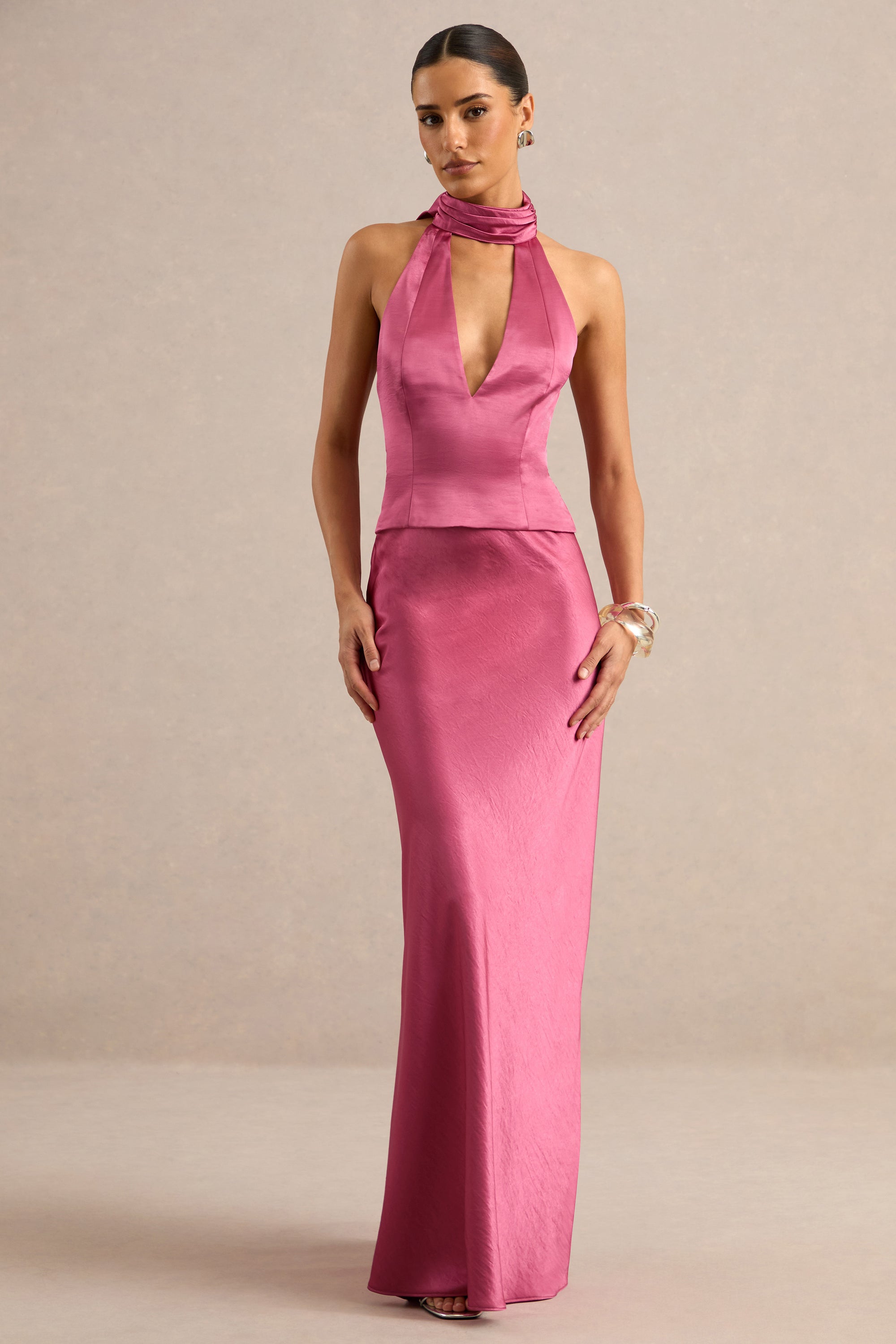 CL138549080 - Lareina | Hot Pink Satin Halter-Neck Top 2.jpg