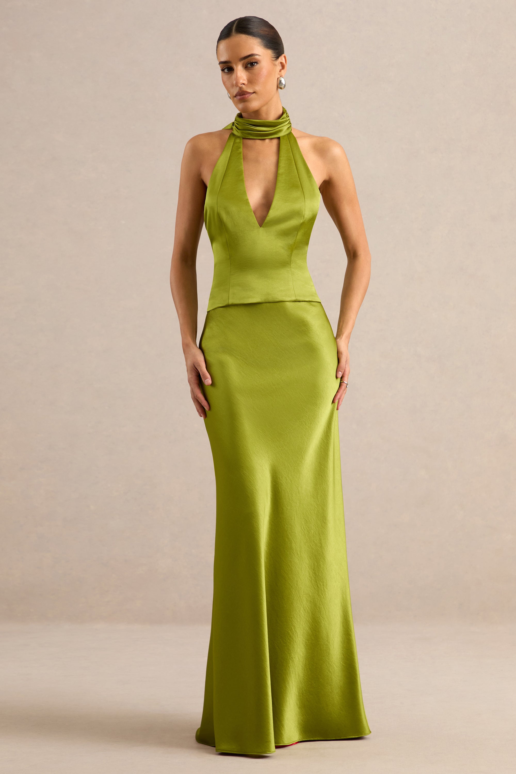 CL138550031 - Lareina | Olive Satin Maxi Skirt1.jpg