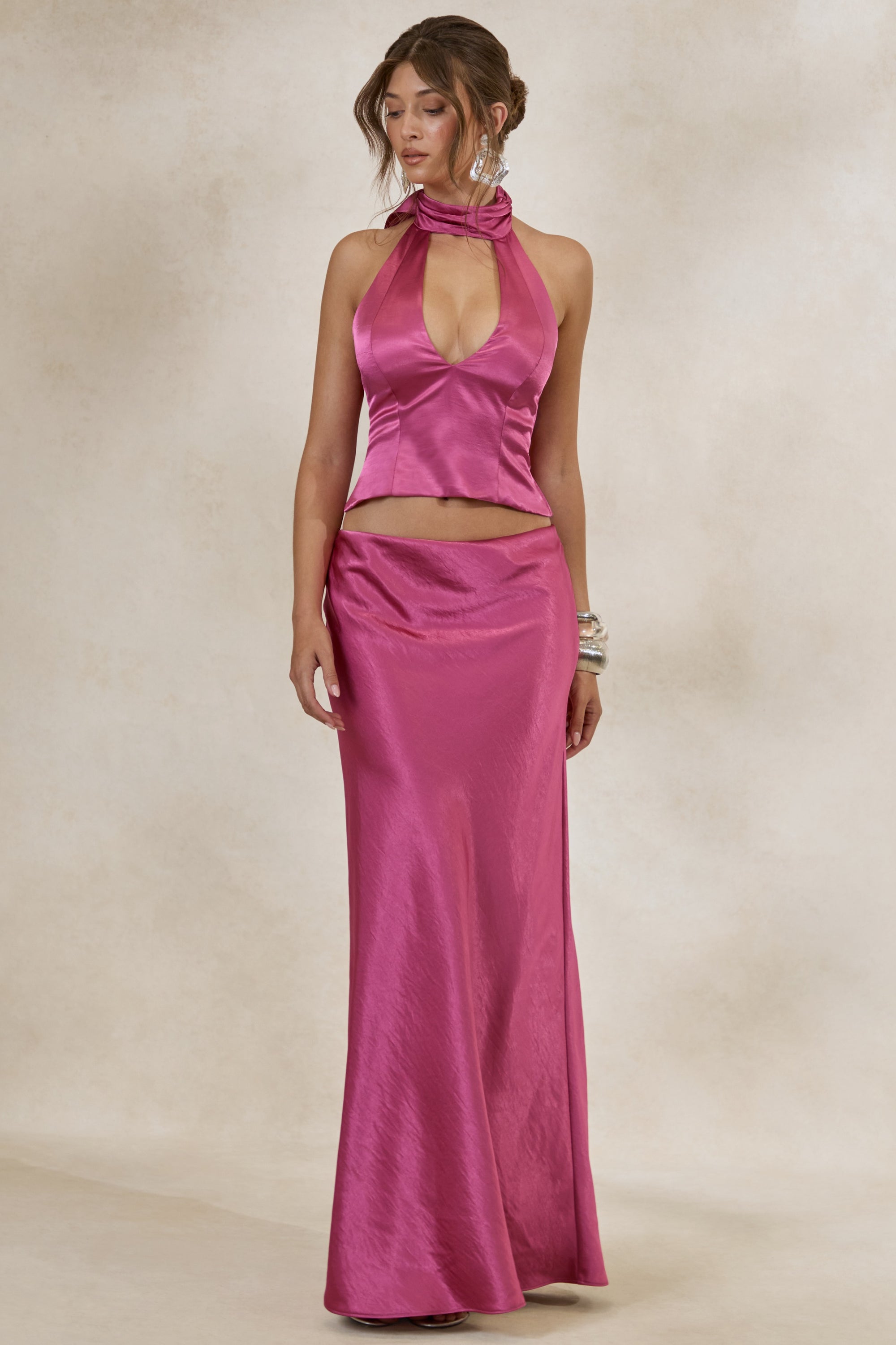 ECM_HR_CL138550080 - Lareina _ Hot Pink Satin Maxi Skirt + CL138549080 - Lareina _ Hot Pink Satin Halter-Neck Top 0.jpg
