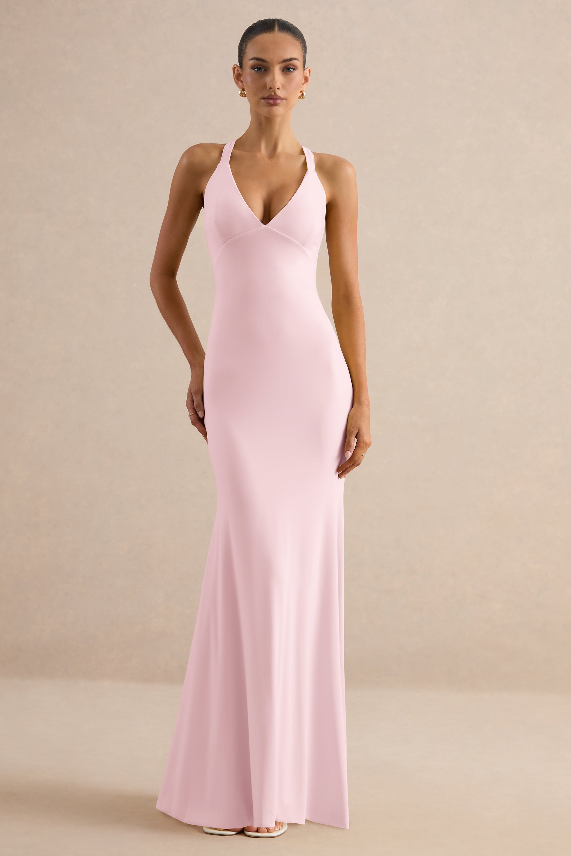 ECM_HR_CL138561081 - Goldiea | Light Pink Halter-Neck Fishtail Maxi Dress 1.jpg