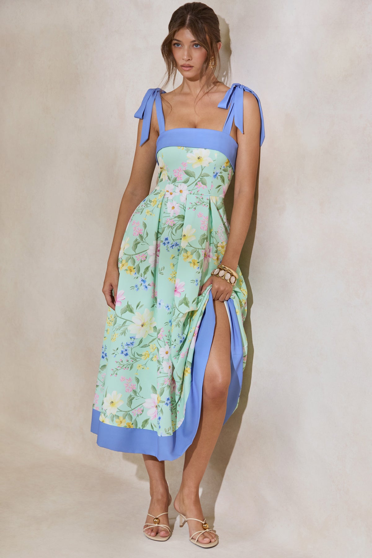 CL138562032 - Marlisa _ Mint Floral Print Square-Neck Midi Dress With Bow Straps 5.jpg