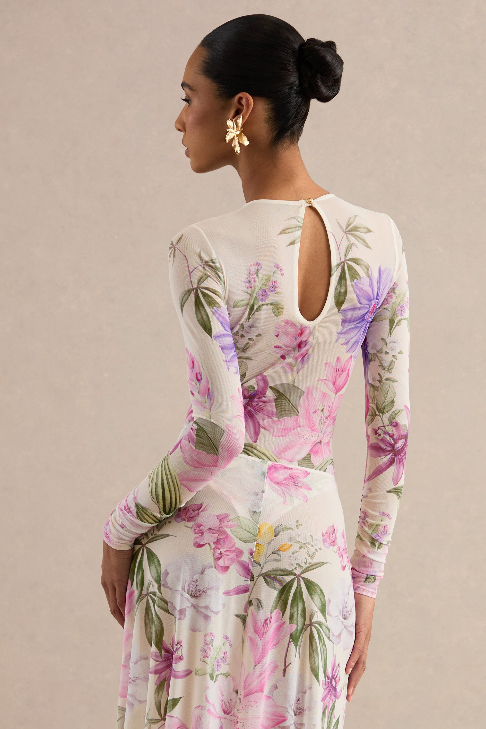 CL138605111 - Malva _ Cream Floral Print Mesh Round-Neck Bodysuit 10.jpg