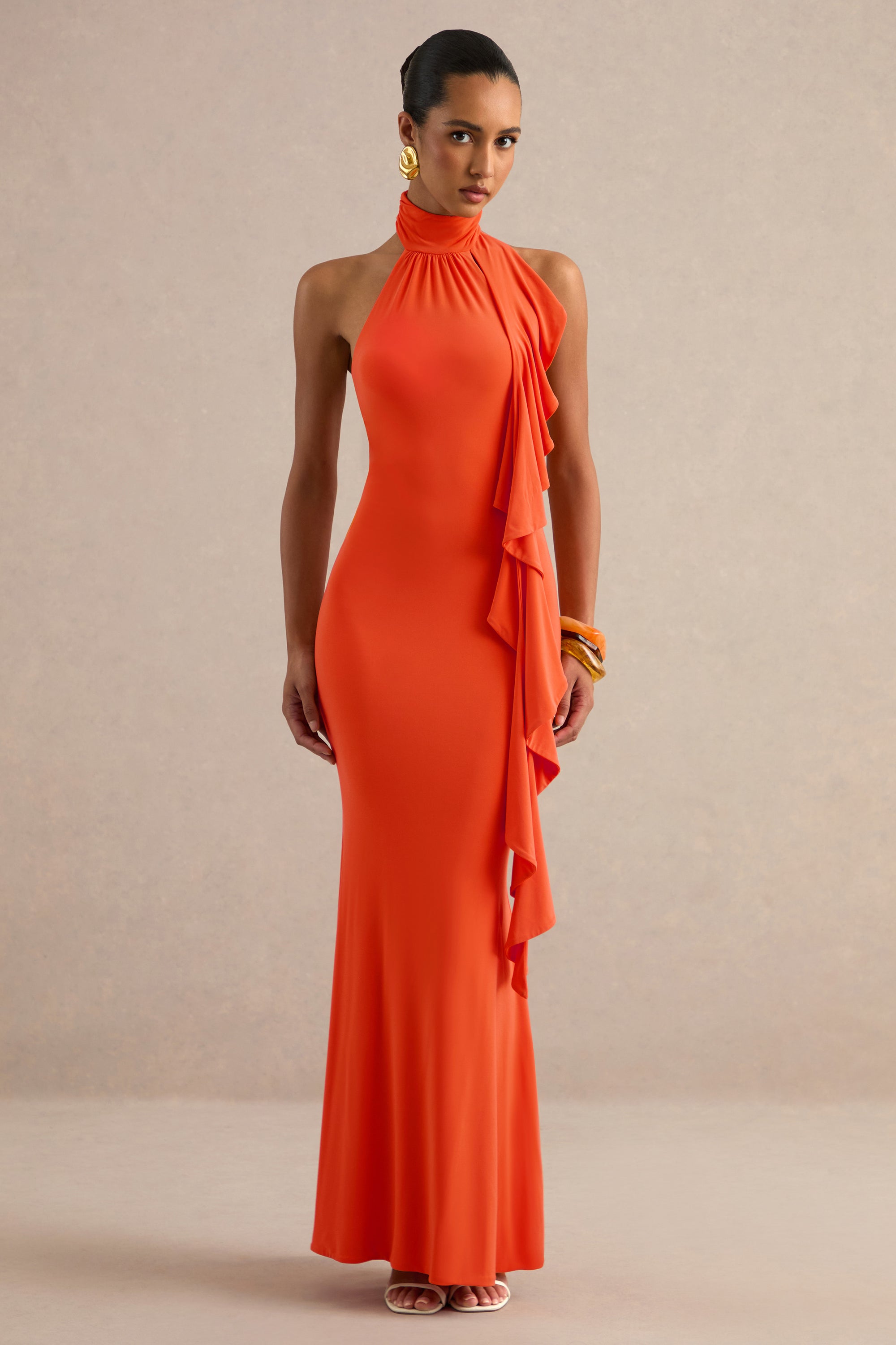 ECM_HR_CL138615070 - Namira _ Orange High-Neck Maxi Dress With Ruffled Detailing 3.jpg