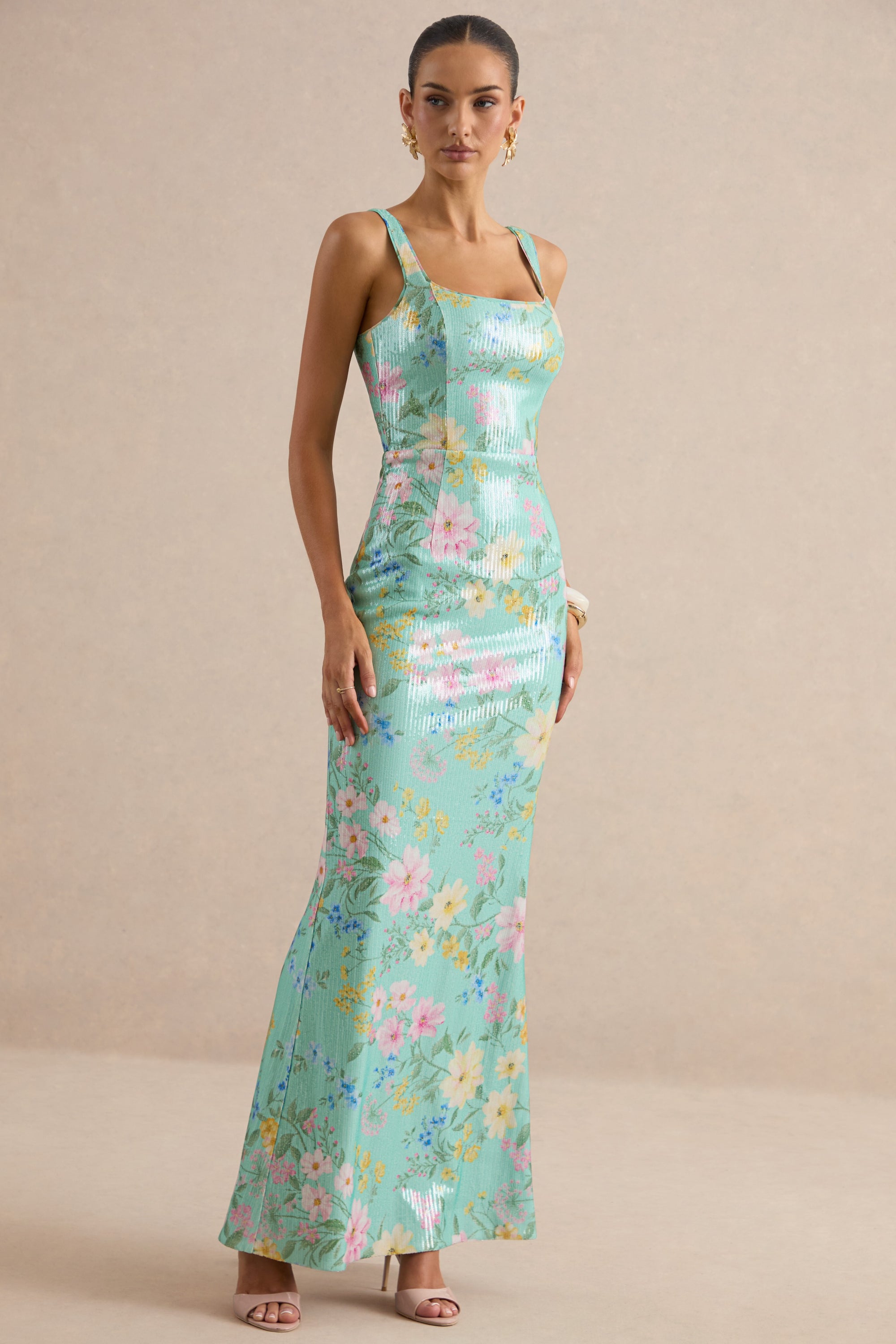 ECM_HR_CL138637032 - Danette | Mint Floral Print Sequin Square-Neck Maxi Dress1.jpg