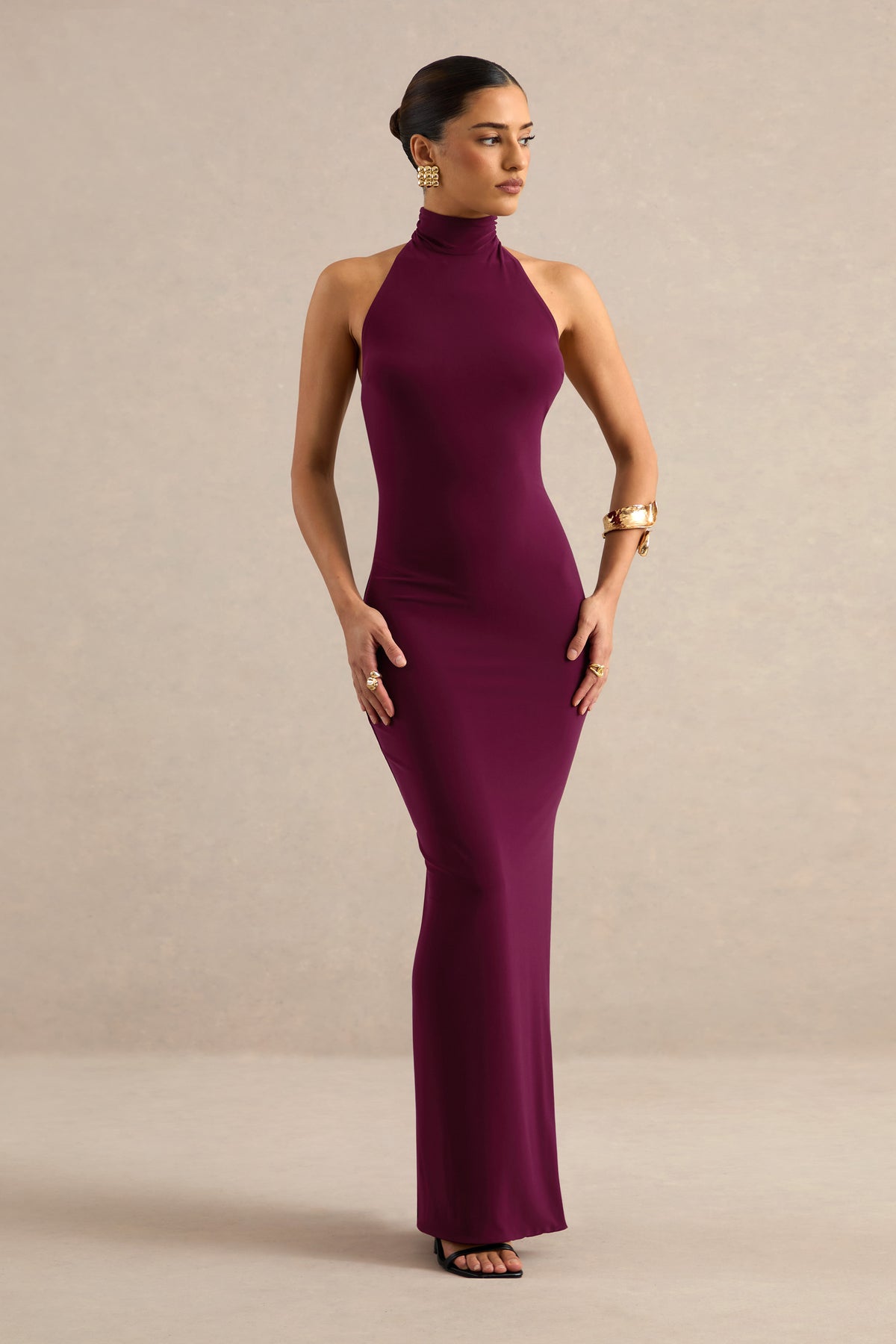 ECM_HR_CL138688102 - Arlise | Burgundy Halter-Neck Maxi Dress 1.jpg