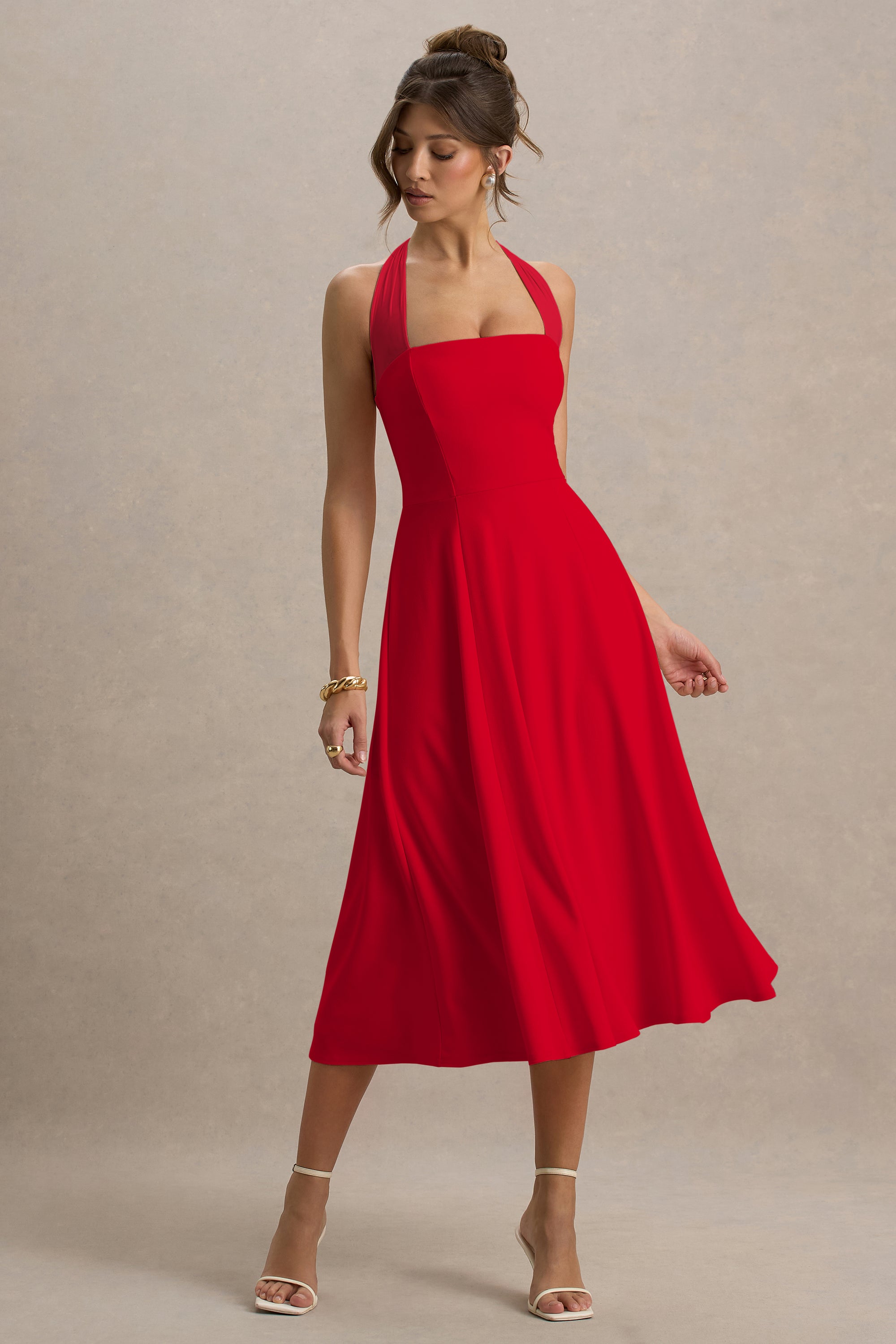  CL138695100 - Auburn | Red Halter Skater Midi Dress 3.jpg