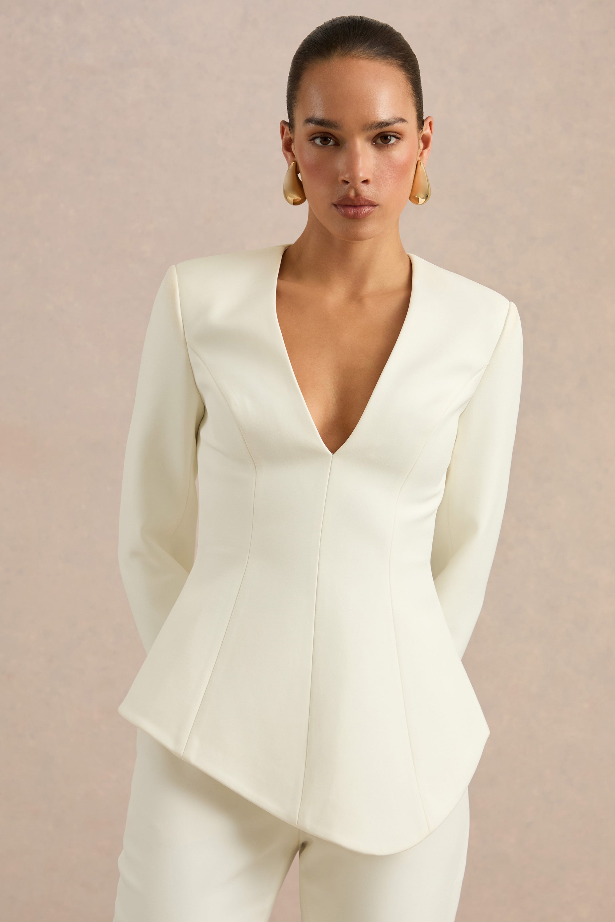CL138704111 - Ysabel Cream Plunge-Neck Long Sleeve Top4.jpg