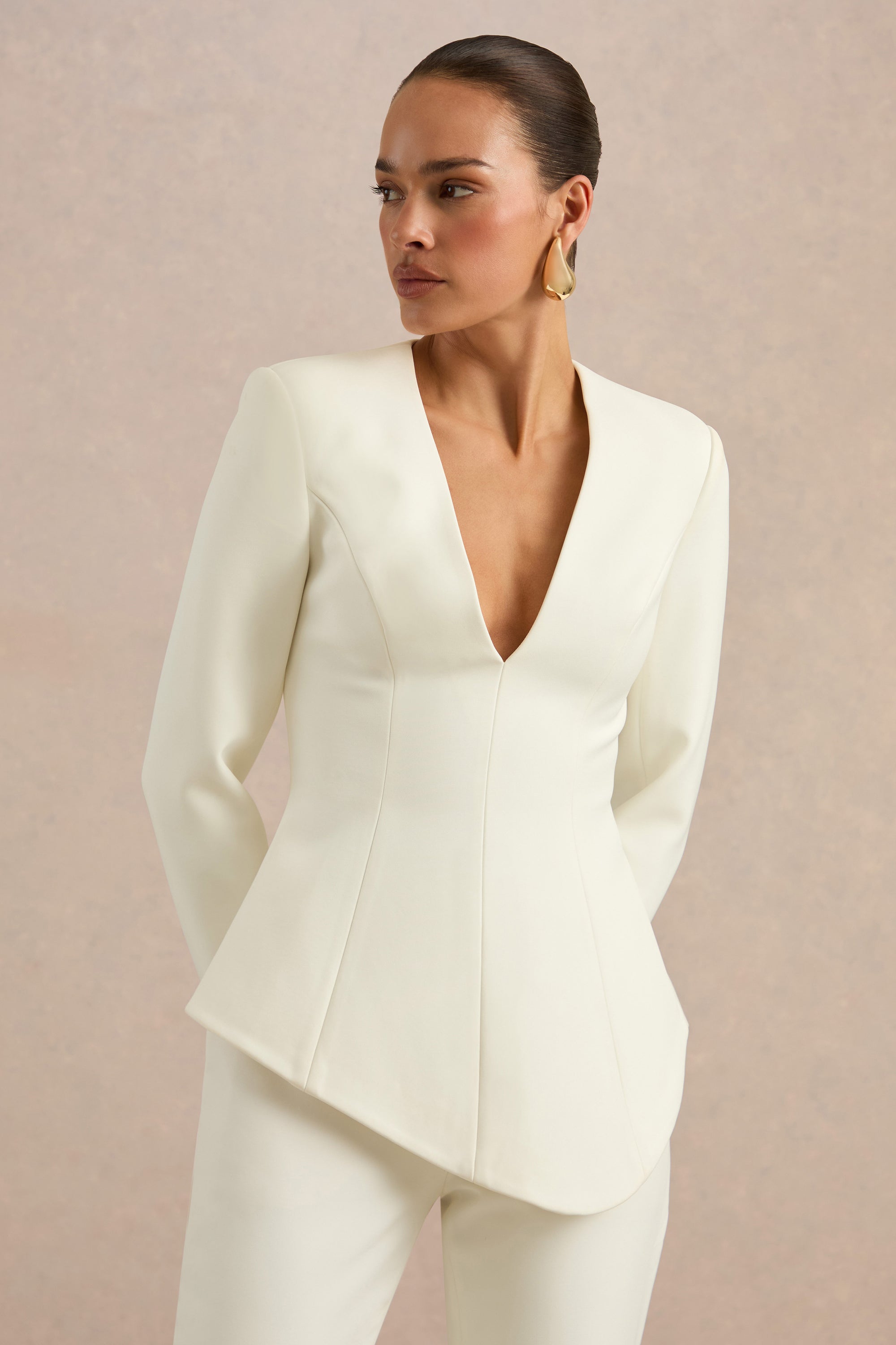 CL138704111 - Ysabel Cream Plunge-Neck Long Sleeve Top5.jpg