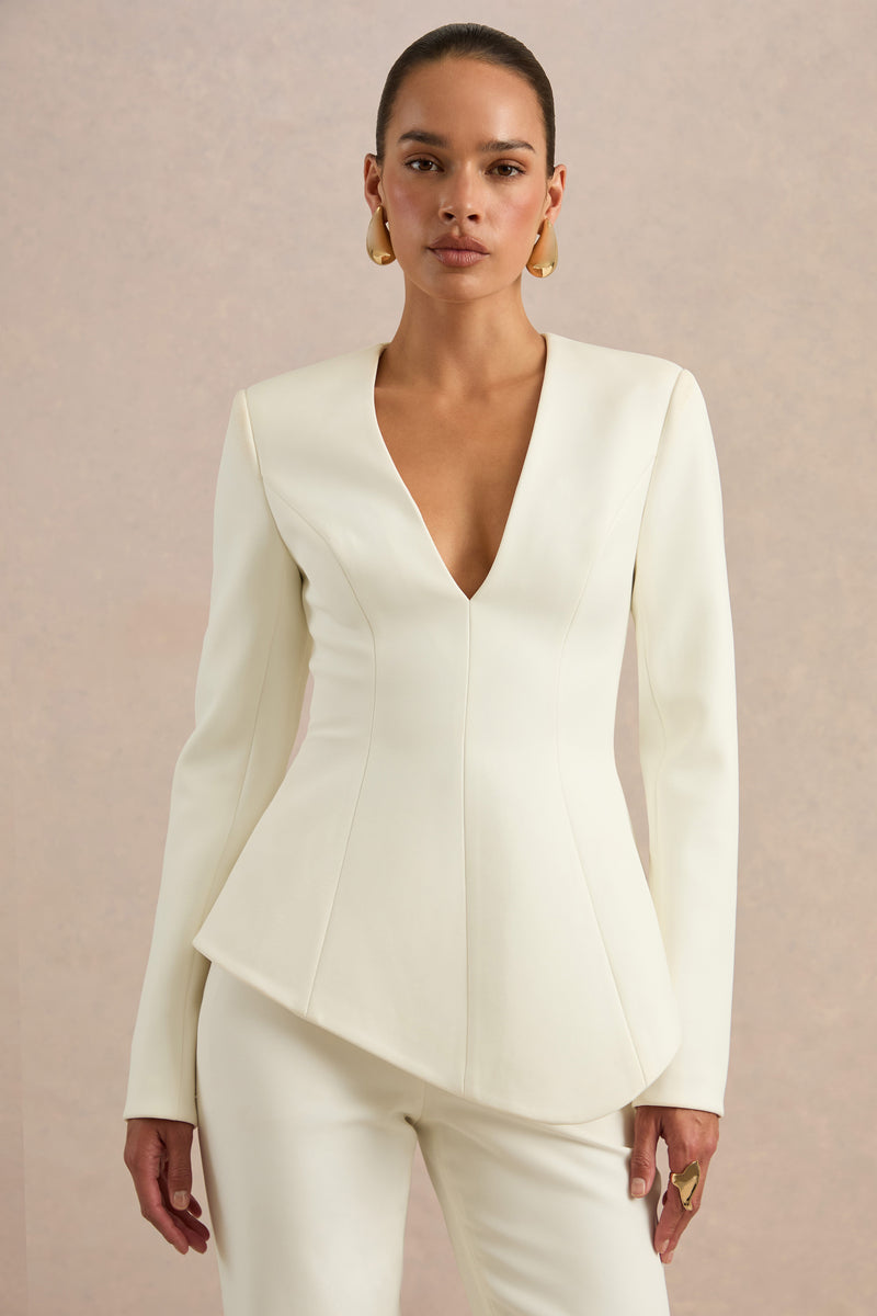 CL138704111 - Ysabel Cream Plunge-Neck Long Sleeve Top6.jpg