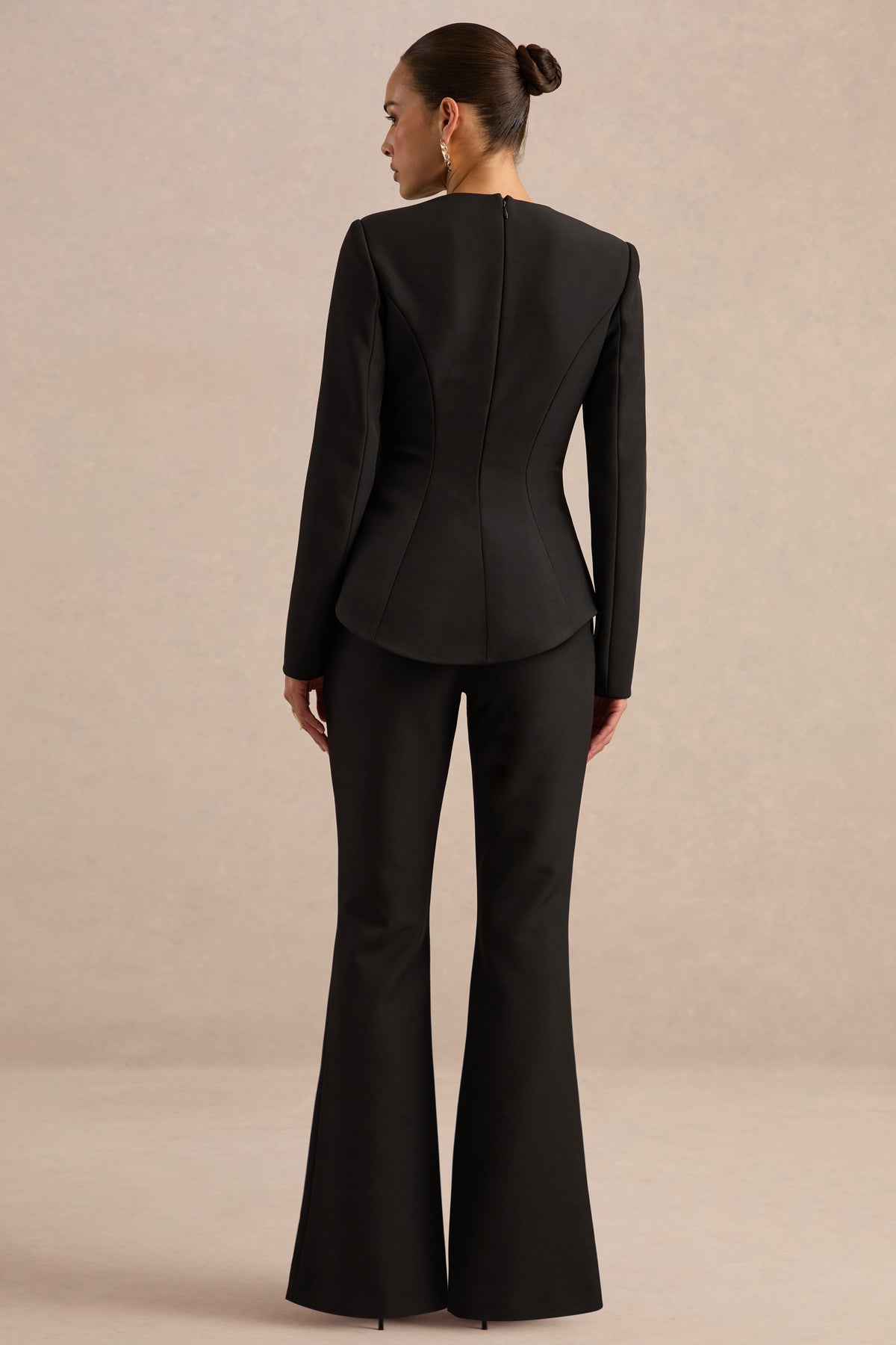 CL138705001 - Ysabel Black Kick Flare Tailored Trousers9.jpg