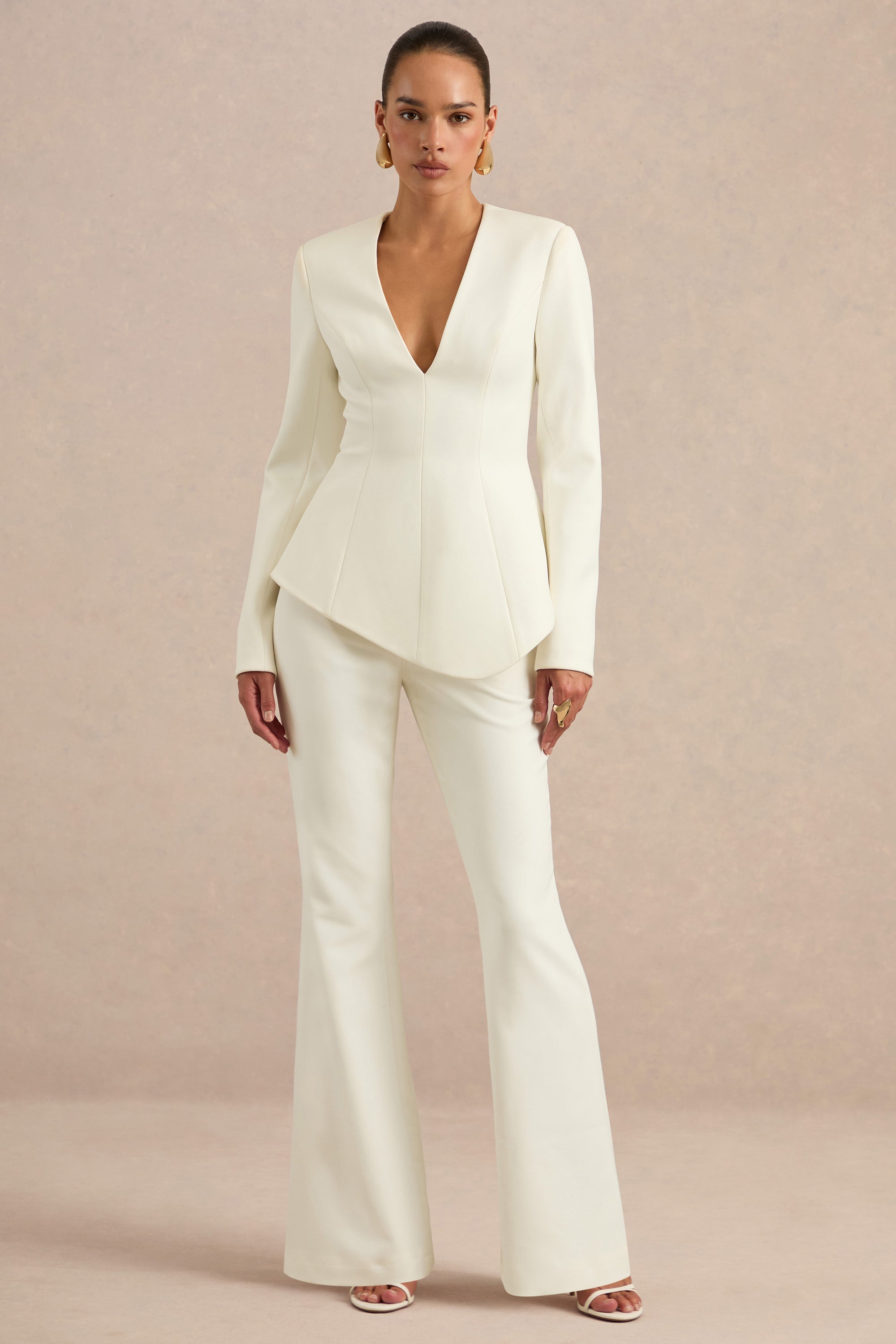 CL138705111 - Ysabel Cream Kick Flare Tailored Trousers0.jpg