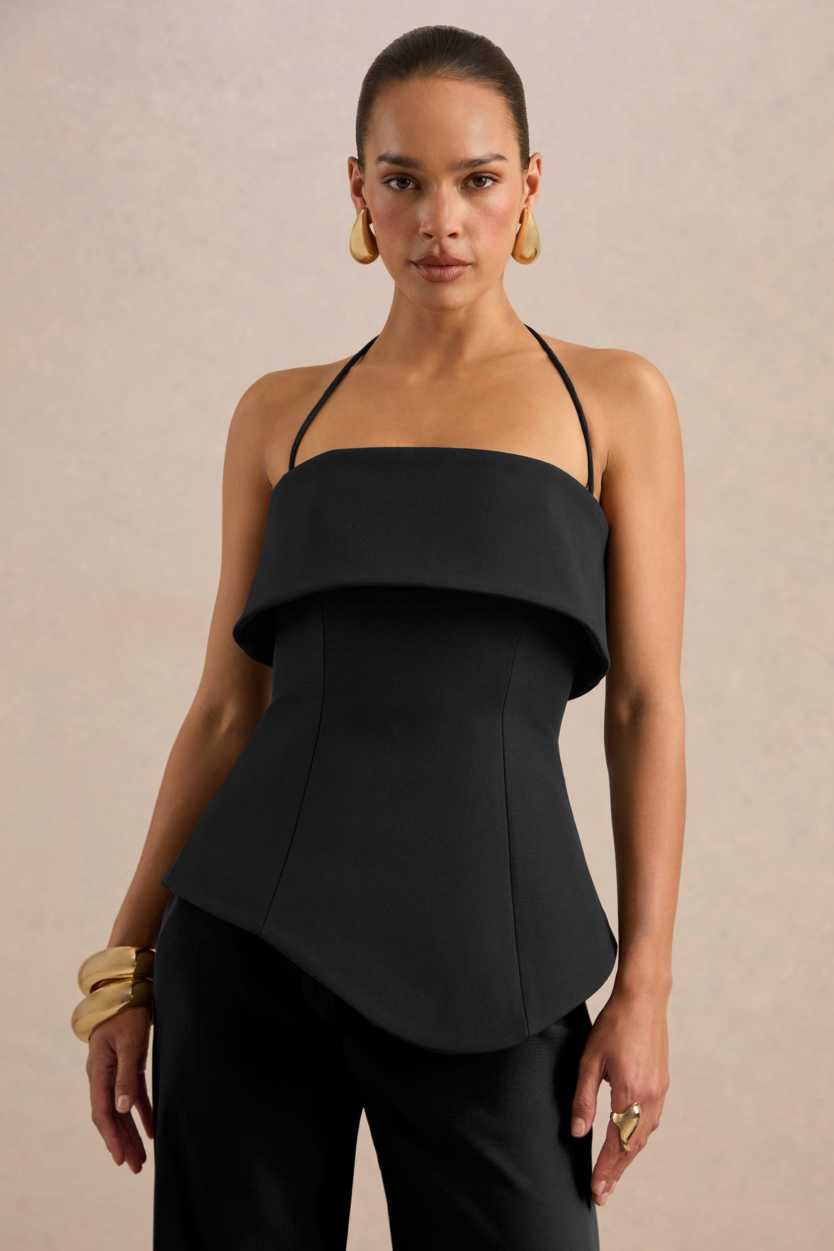 ECM_HR_CL138710001 - Yuliana Black Halter-Neck Tailored Top & CL136846002 - Silvia _ Black Straight-Leg Trousers2.jpg