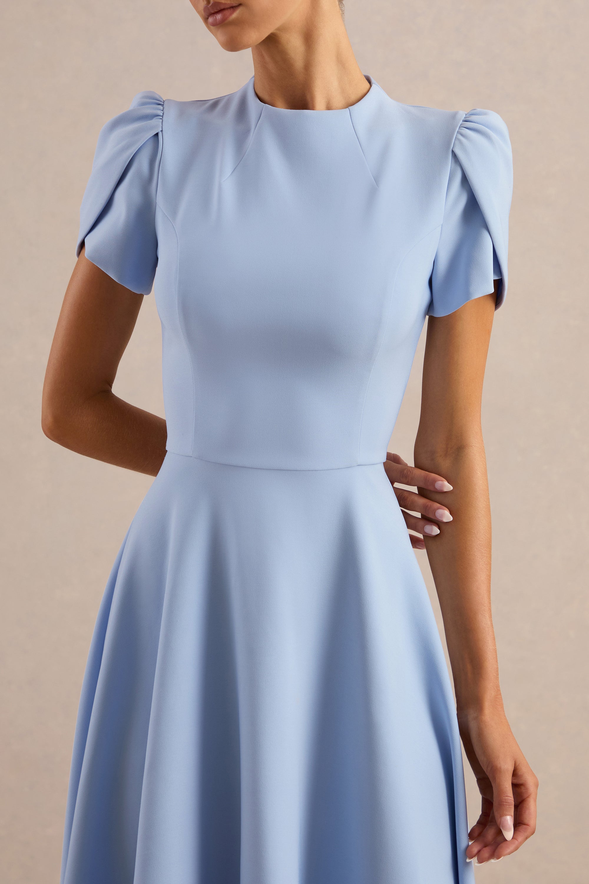 ECM_HR_CL138715013 - Vicky | Powder Blue High Neck Midi Dress With Puff Sleeves3.jpg
