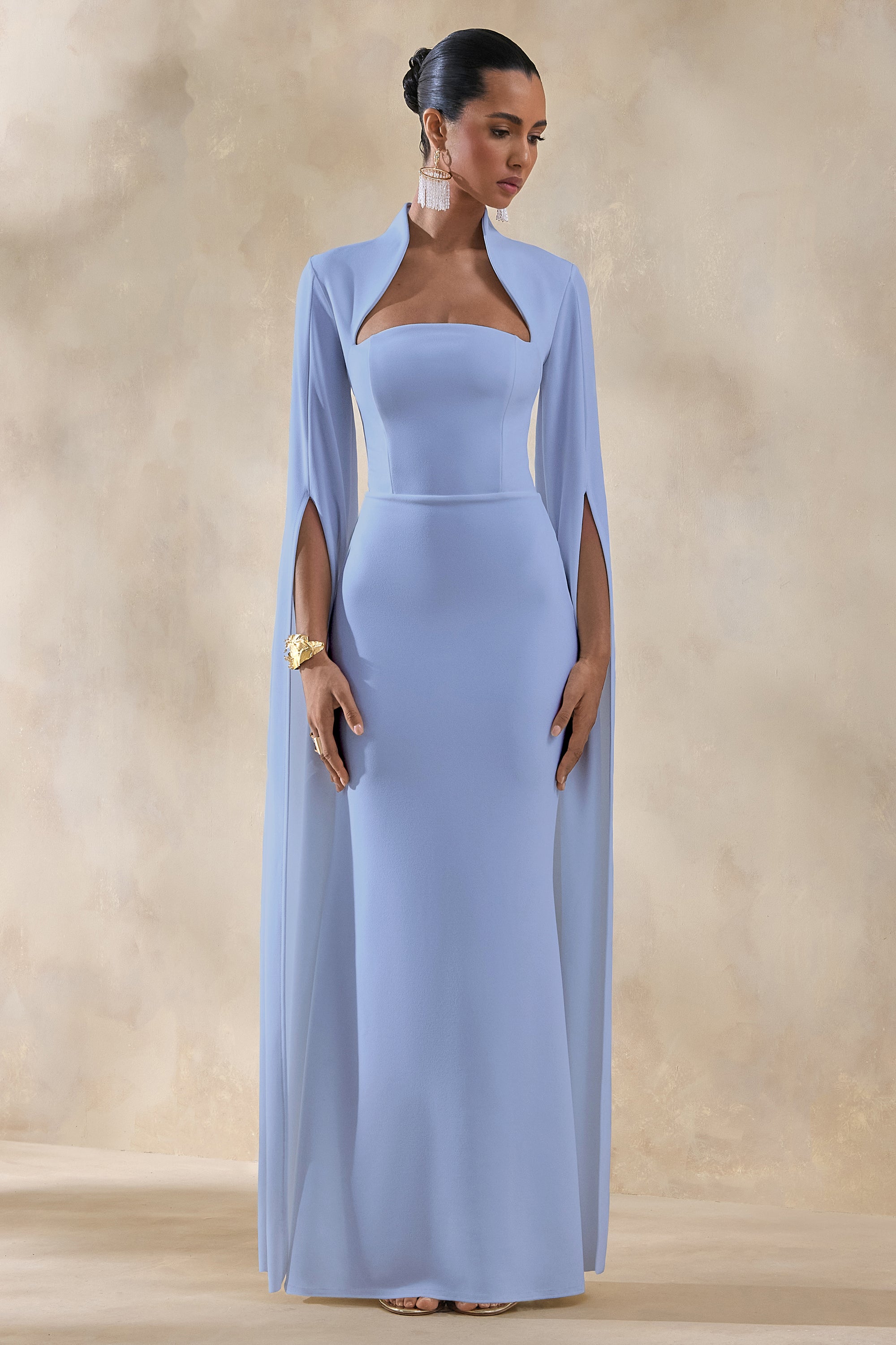 ECM_HR_CL138716013 - Esme | Light Blue Square-Neck Maxi Dress With Cape Sleeves 2.jpg