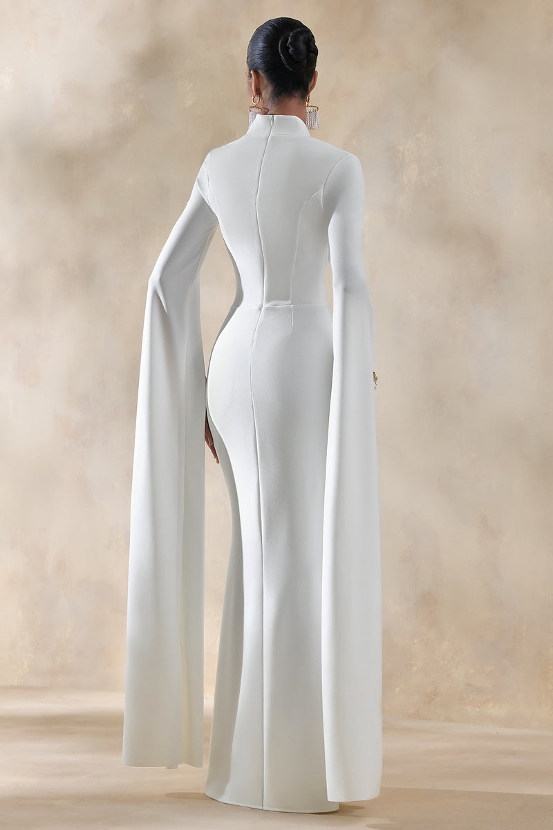 ECM_HR_CL138716110 - Esme | White Square-Neck Maxi Dress With Cape Sleeves 6.jpg