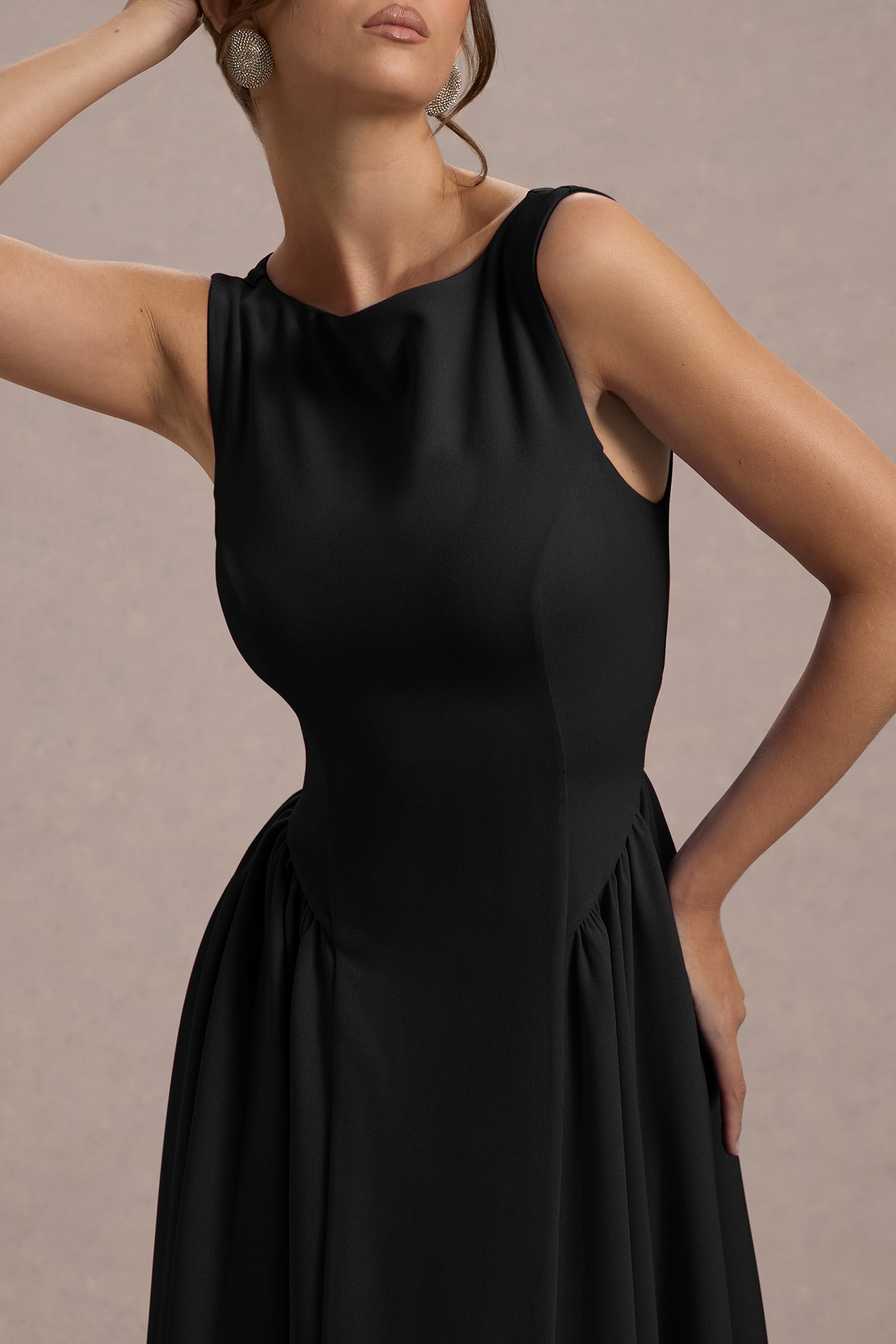ECM_HR_CL138731001 -  Muriel | Black Boat-Neck Volume-Hem Midi Dress 4.jpg