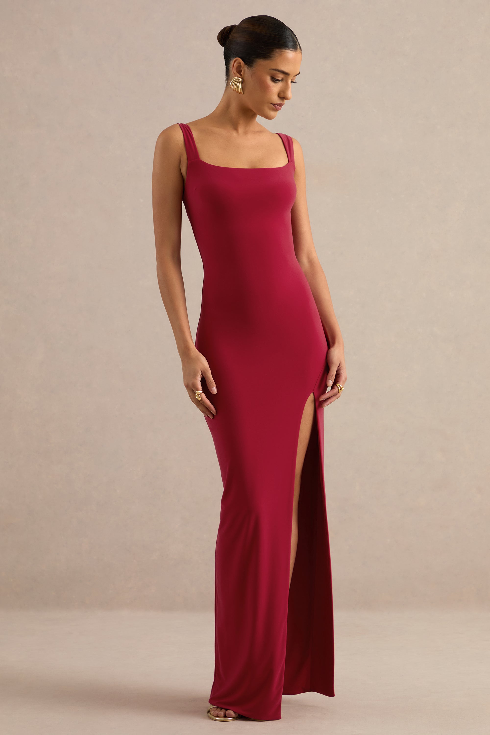 ECM_HR_CL138755100 - Josiane _ Red Square-Neck Maxi Dress With Front Split2.jpg