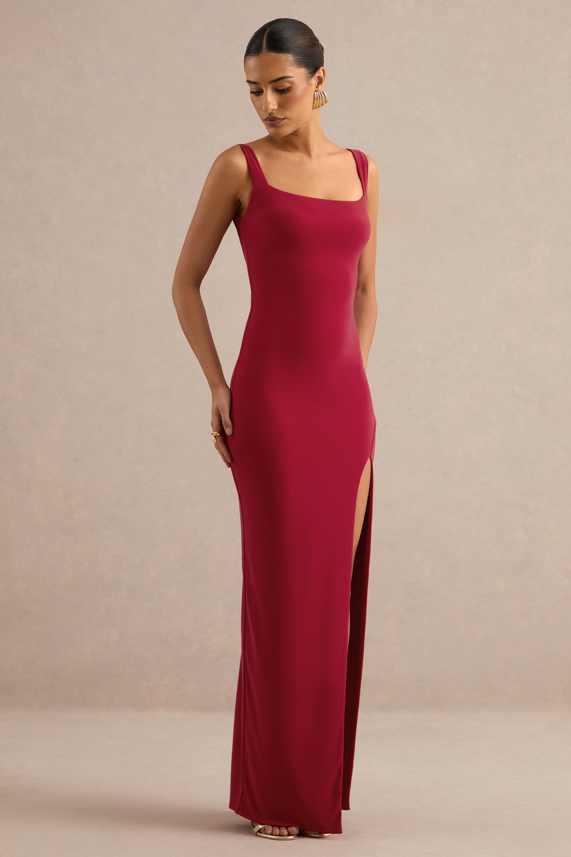 ECM_HR_CL138755100 - Josiane _ Red Square-Neck Maxi Dress With Front Split3.jpg
