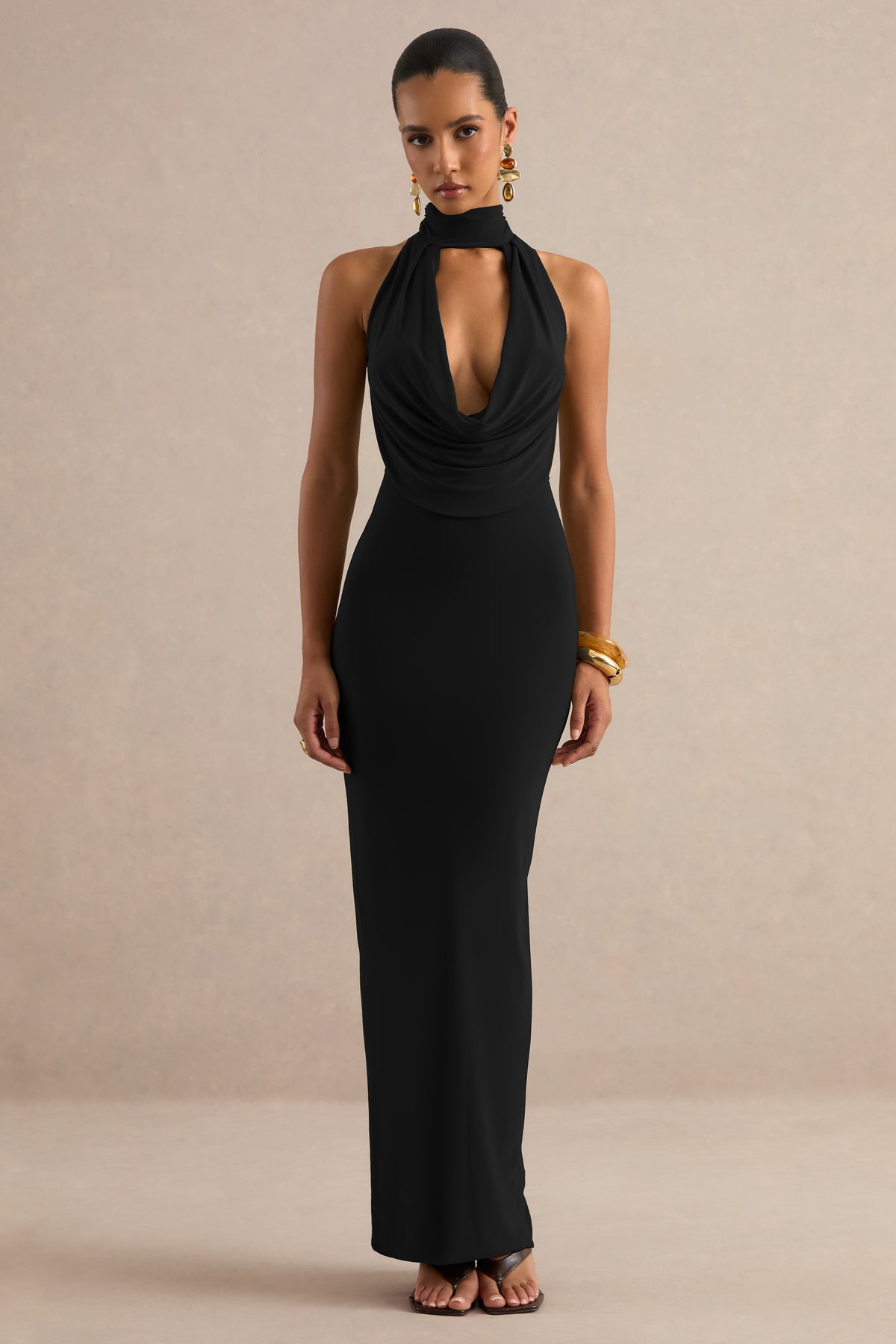 ECM_HR_CL138768001 - Lucianae _ Black Cowl Plunge-Neck Maxi Dress With Collar Detail2.jpg