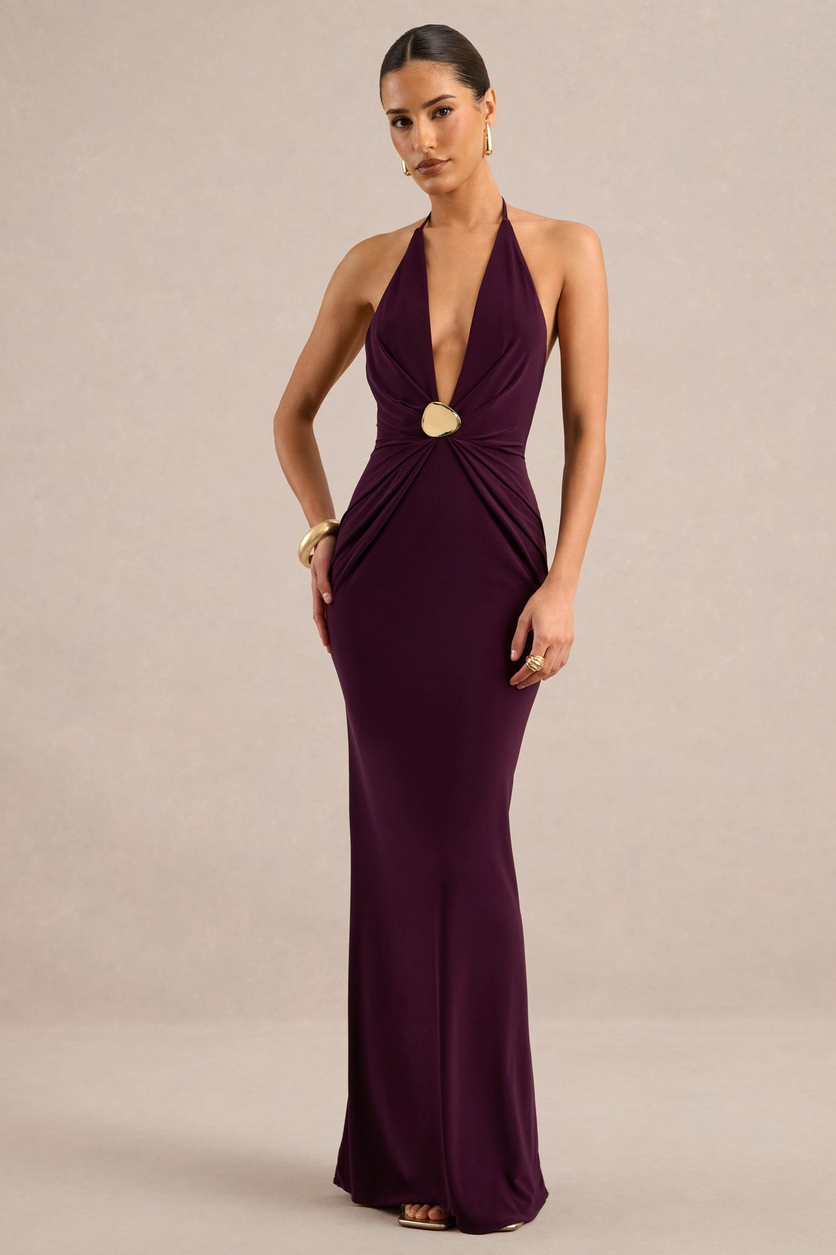 ECM_HR_CL138775090 - Maribelia _ Plum Jersey Plunge Maxi Dress With Gold Trim And Open Tie Back1.jpg