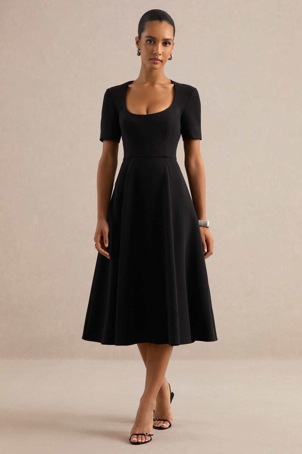 ECM_HR_CL138778001 - Emalina | Black Scoop-Neck Skater Midi Dress 1.jpg