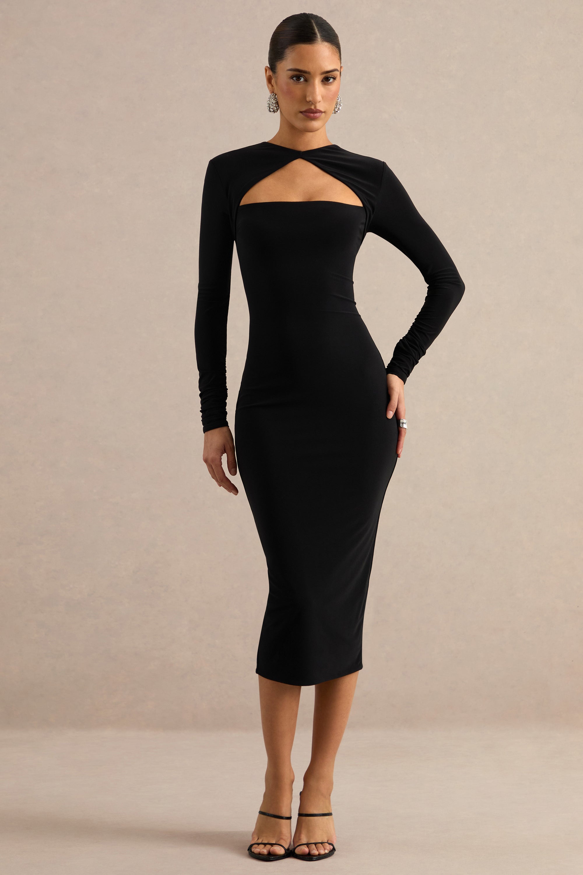 ECM_HR_CL138790001 - Filomena _ Black Round-Neck Midi Dress With Cut-Out 2.jpg