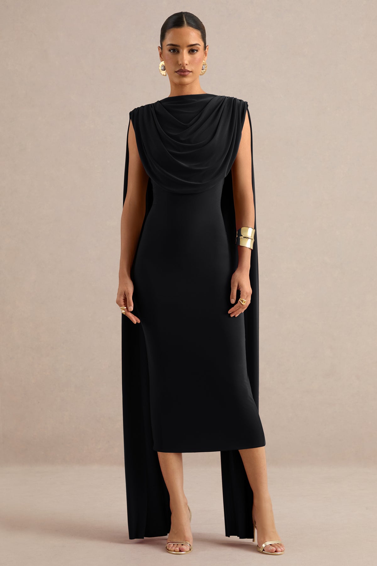 ECM_HR_CL138797001 - Hanneli | Black Wide-Neck Midi Dress With Cape Sleeves 2.jpg