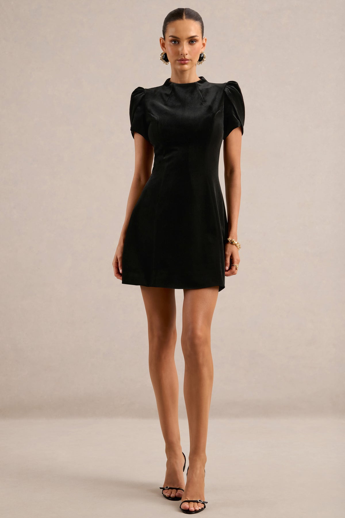 ECM_HR_CL138819001 - Cassana _ Black High Neck Puff Sleeve Mini Dress0.jpg