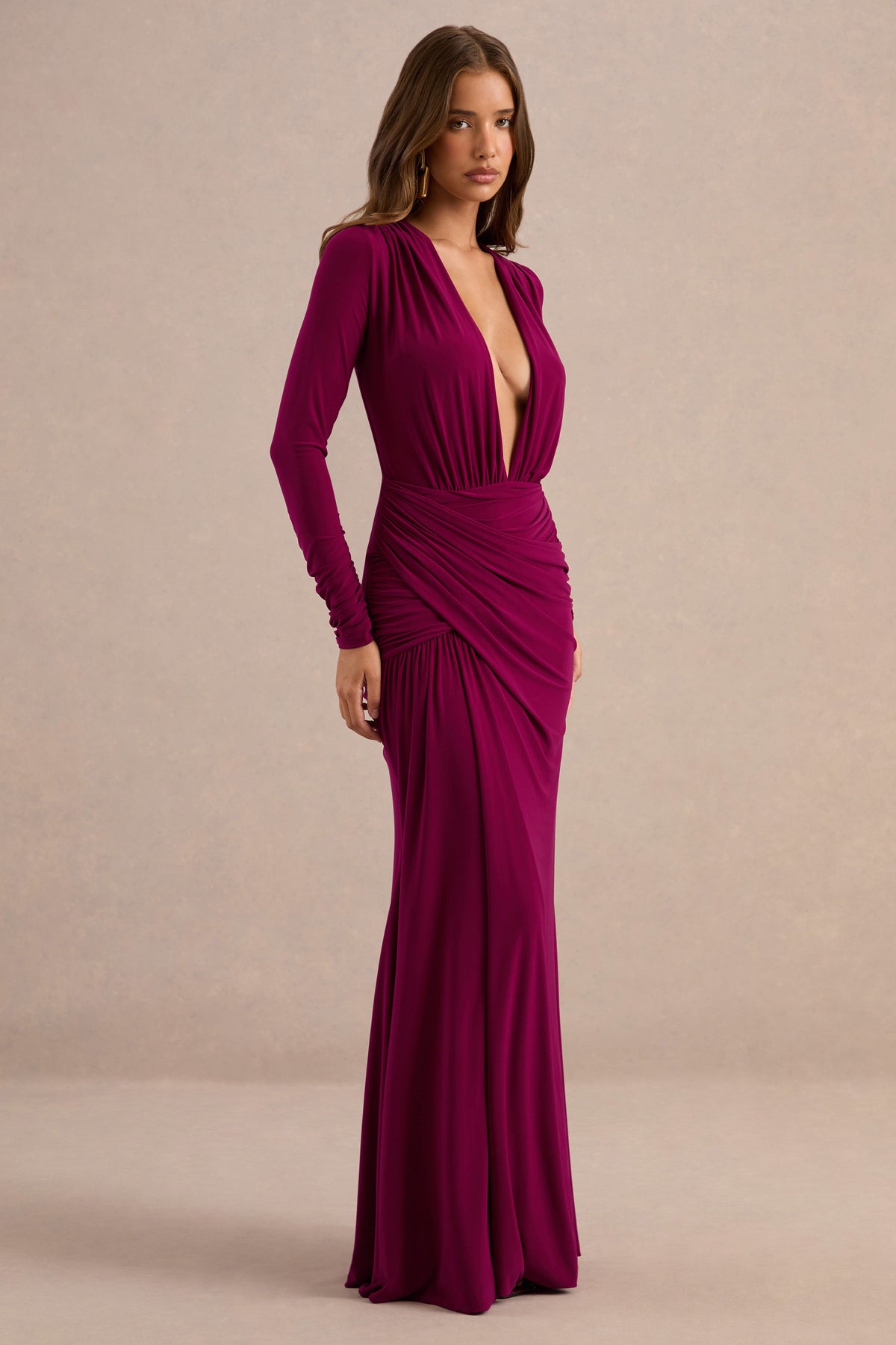 ECM_HR_CL138821102 - Tahlina Burgundy Plunge-Neck Maxi Dress2.jpg
