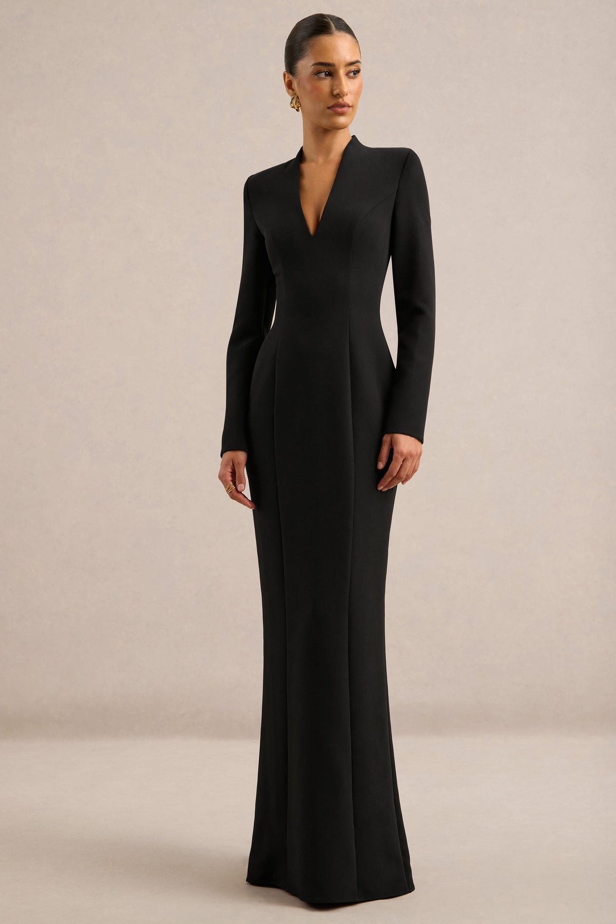 ECM_HR_CL138825001 - Giada _ Black Plunging V-Neck Long Sleeve Maxi Dress0.jpg