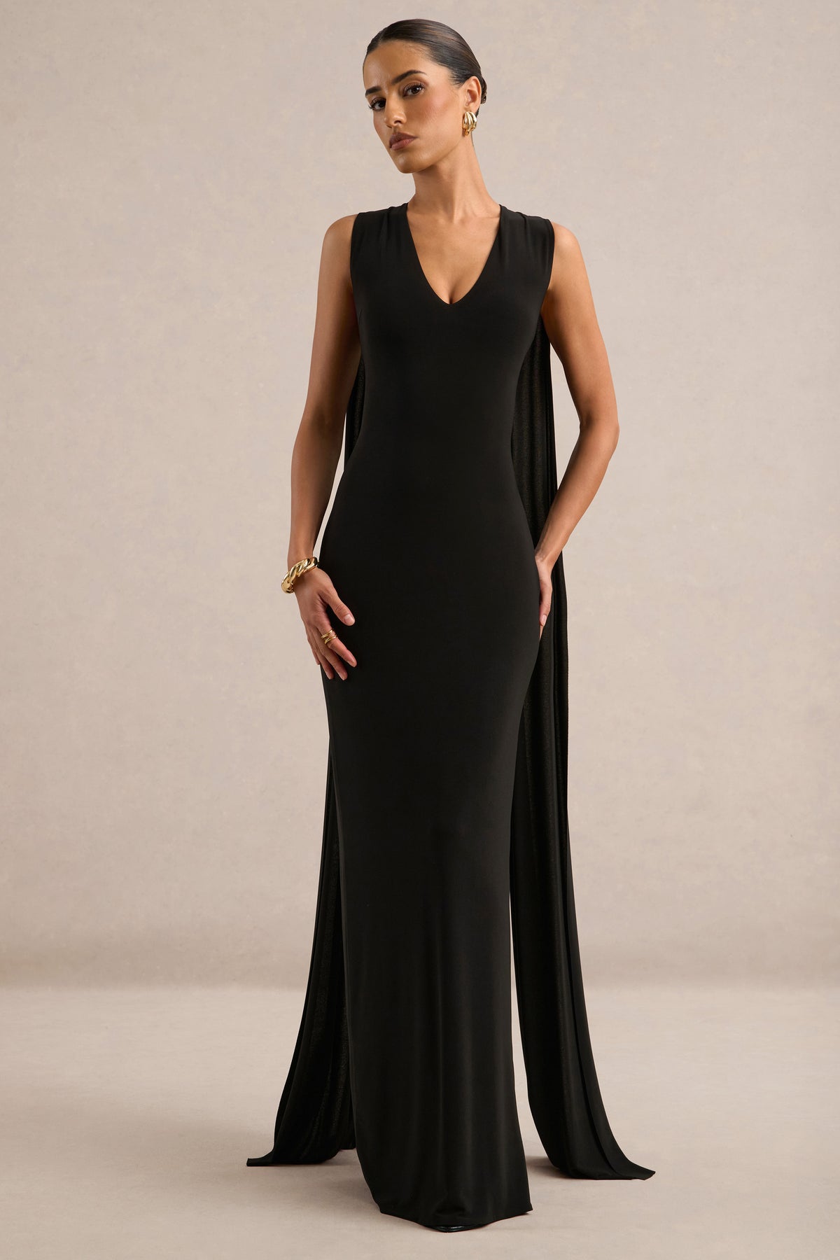 ECM_HR_CL138829001 - Marceline | Black Bodycon Fishtail Maxi Dress with Cape Detailing2.jpg