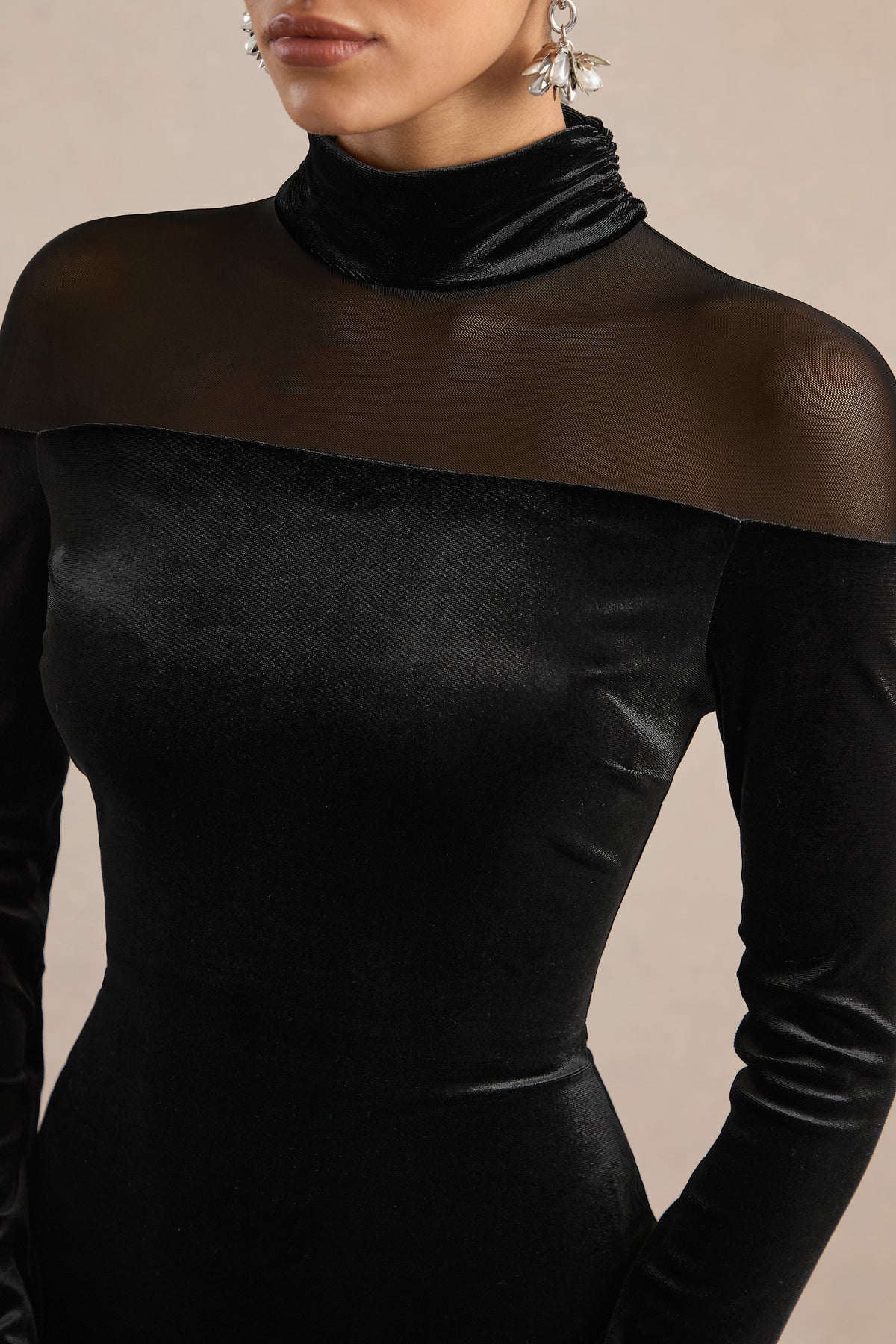 ECM_HR_CL138897001 - Rosa - Black Velvet High Neck Long Sleeve Maxi Dress With Sheer Detailing4.jpg
