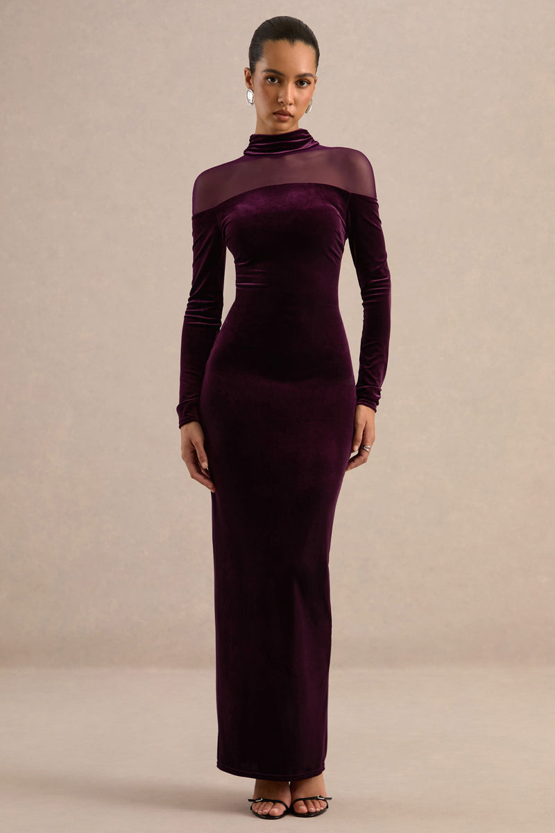 ECM_HR_CL138897090 - Rosa Plum Velvet Mesh Panel Long Sleeve Bodycon Maxi Dress0.jpg