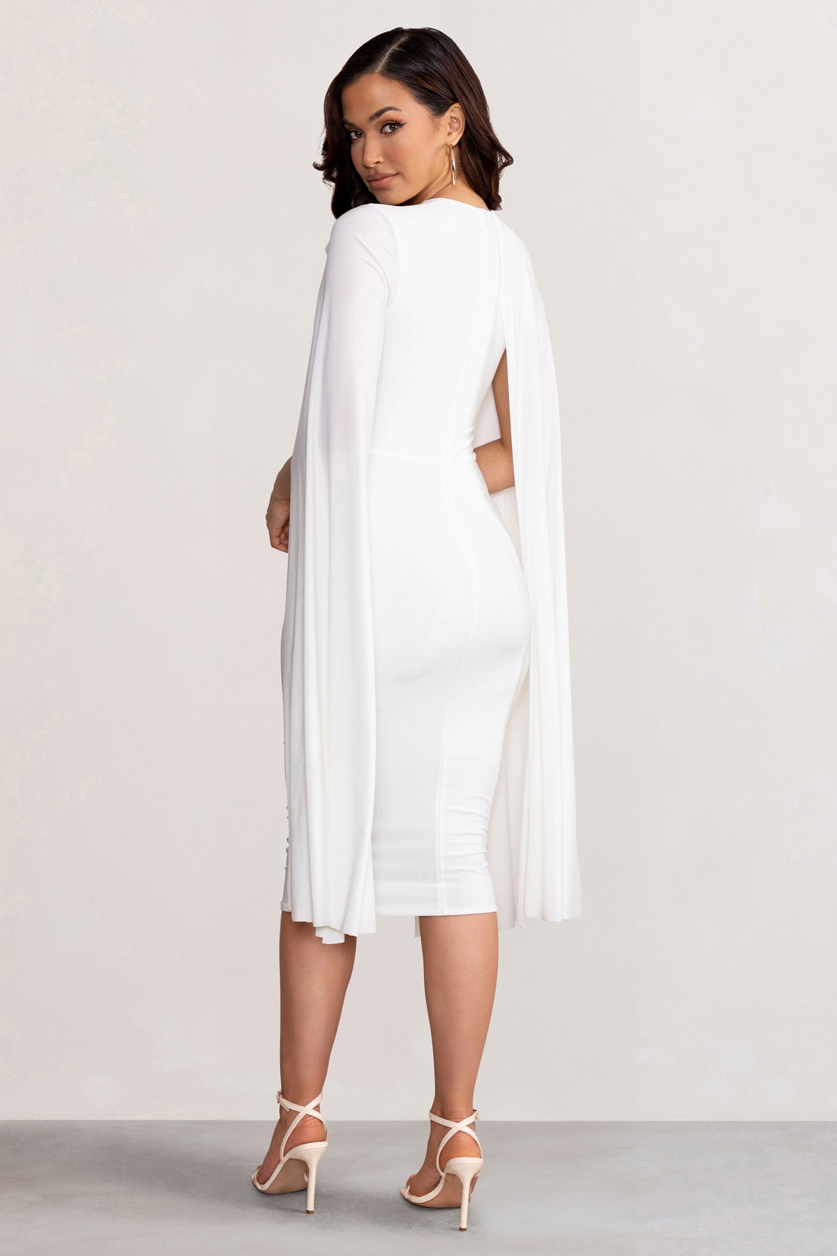 Structured cape cheap sheath dress