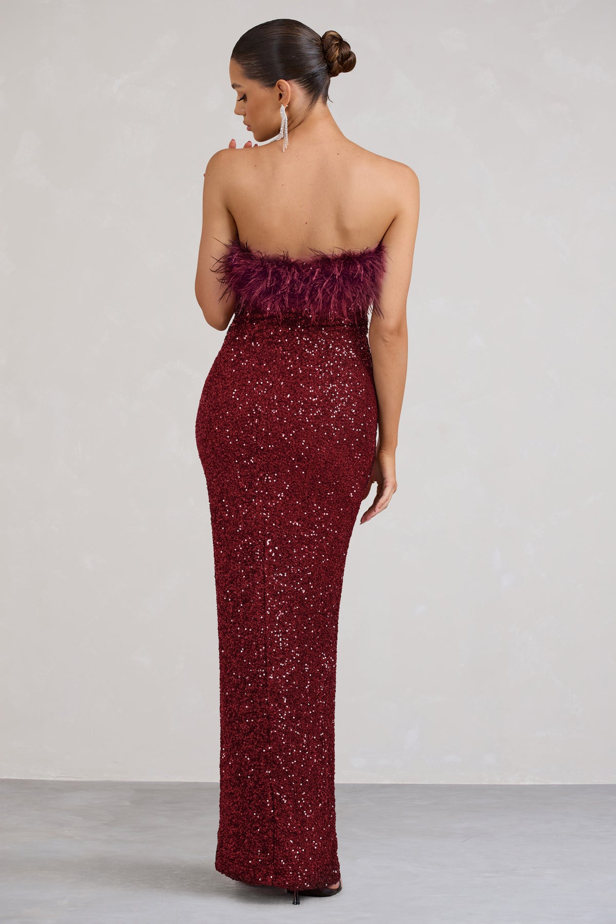 Burgundy bodycon shop maxi dress