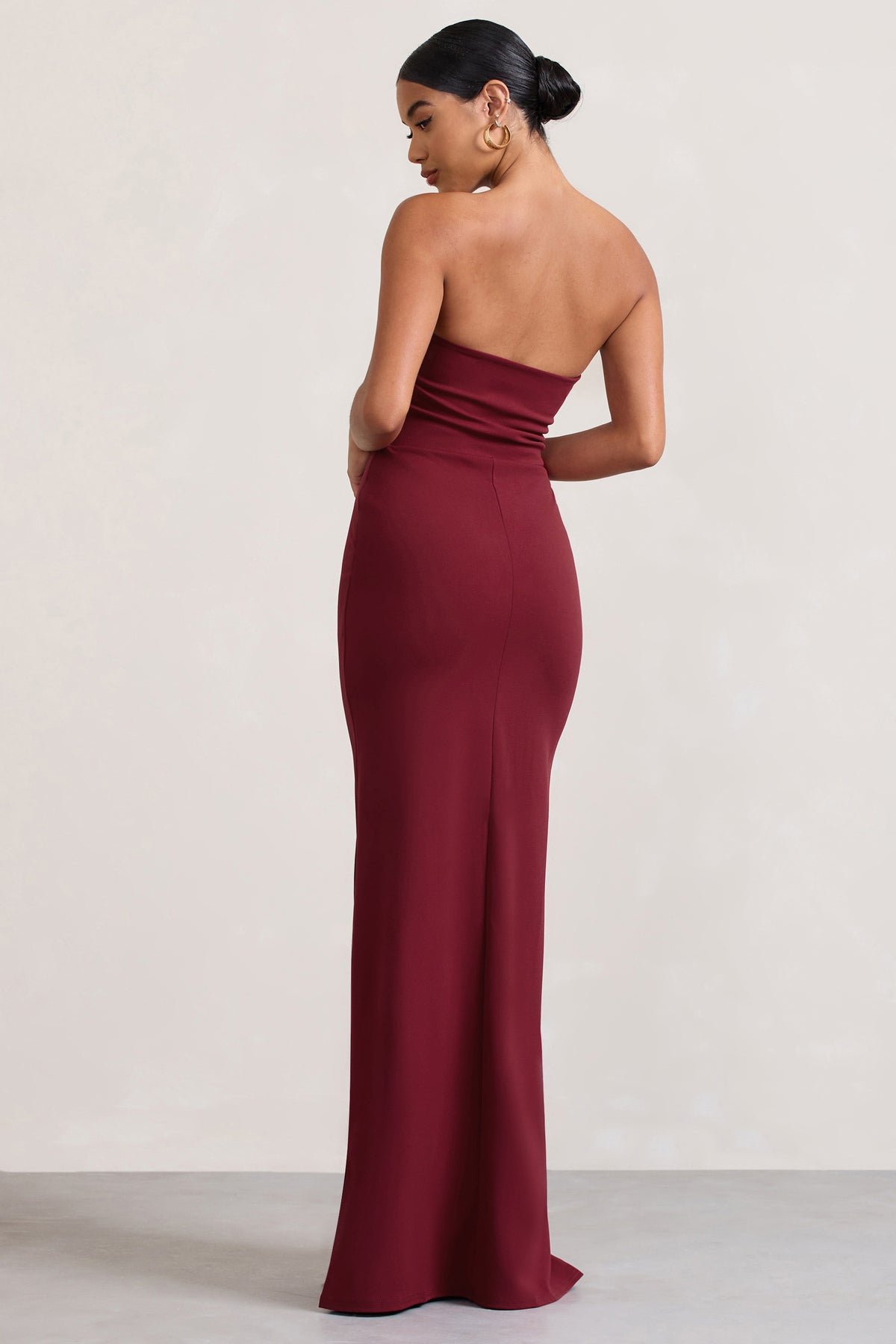 Belle of The Ball Berry Bandeau Maxi Dress With Split Hem – Club L ...