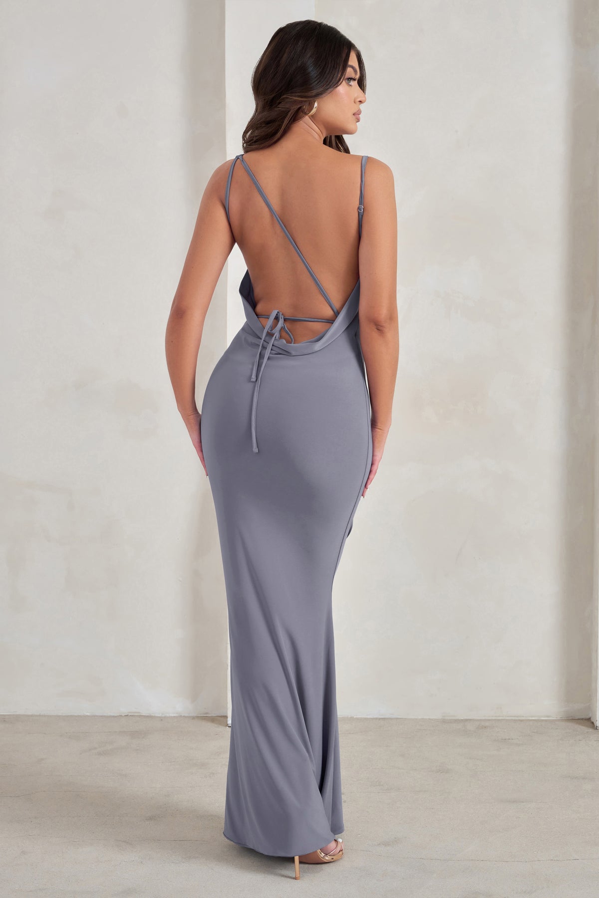 Dominique Grey One Shoulder Cape Sleeve Bodycon Maxi Dress – Club L London  - USA