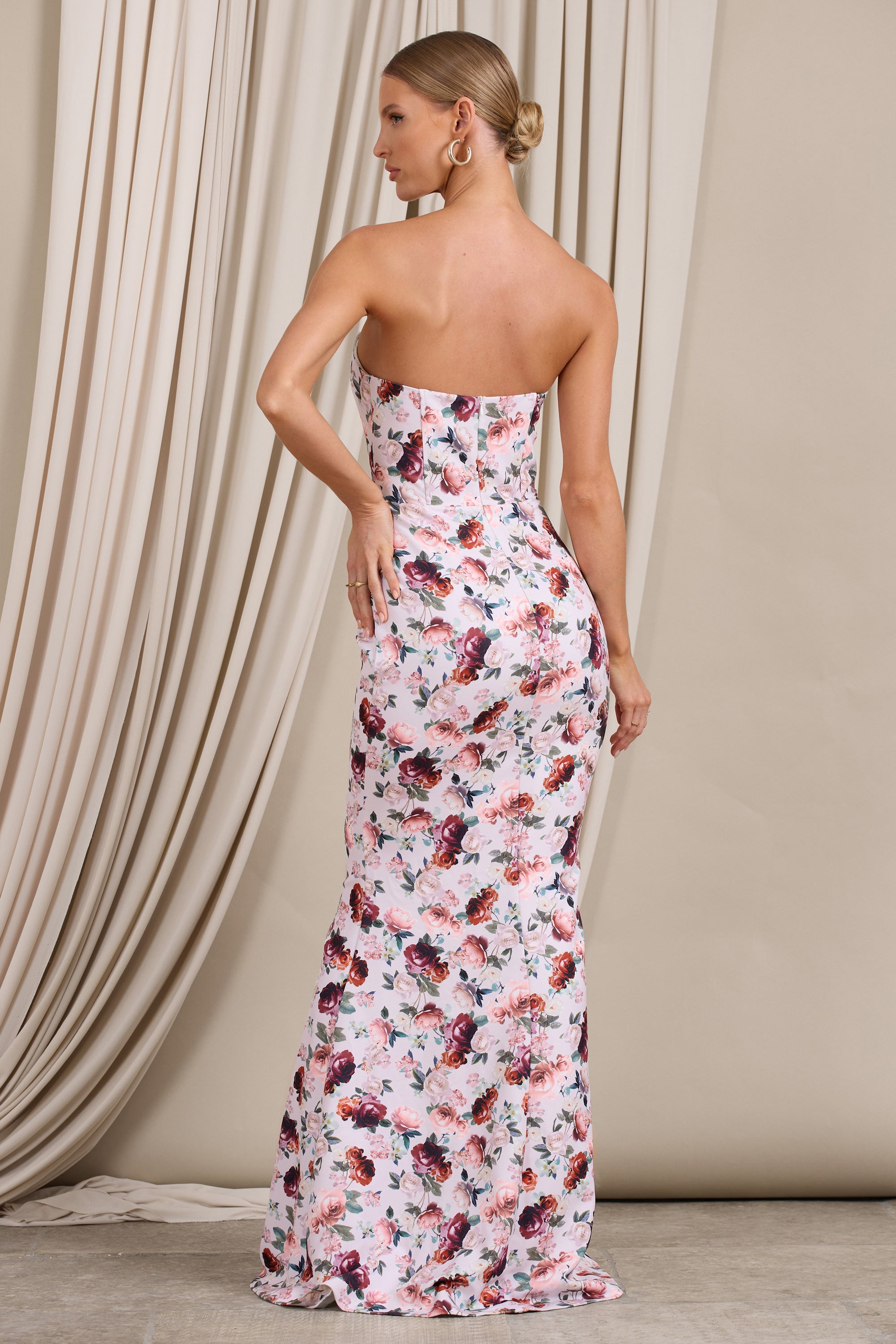 Blenheim | White Floral Corset Bodycon Maxi Dress - Club L 