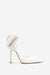 Flashing Lights | Ivory Satin Pointed Court Heels With Diamante Bows
