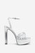 Mirror Mirror | Silver Snakeskin Strappy Heeled Platform Sandals