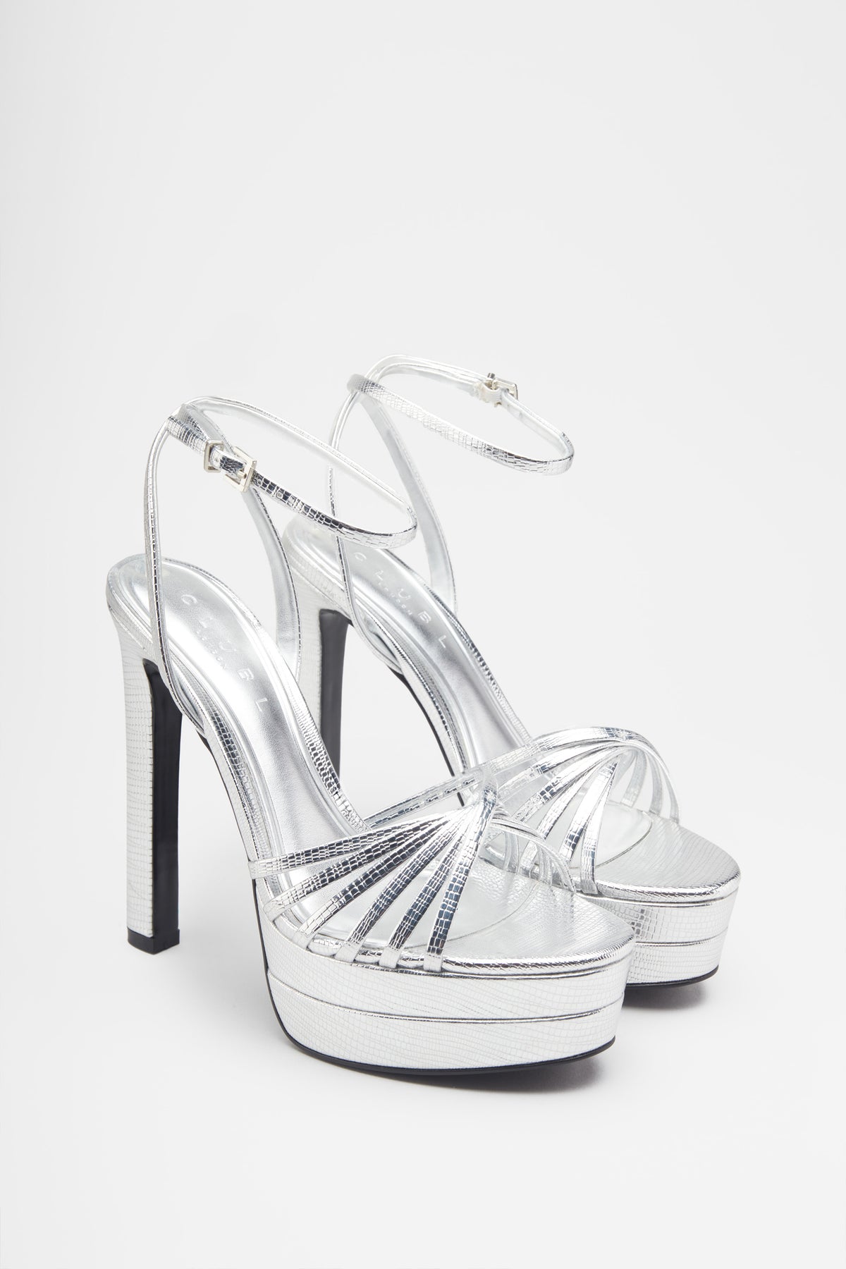 Silver shiny Giaro SLICK ESCALA platform pumps with metal heels - Shoebidoo  Shoes | Giaro high heels
