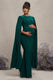 Divine Timing | Bottle Green Maternity Maxi Dress With Cape Sleeves - Club L 