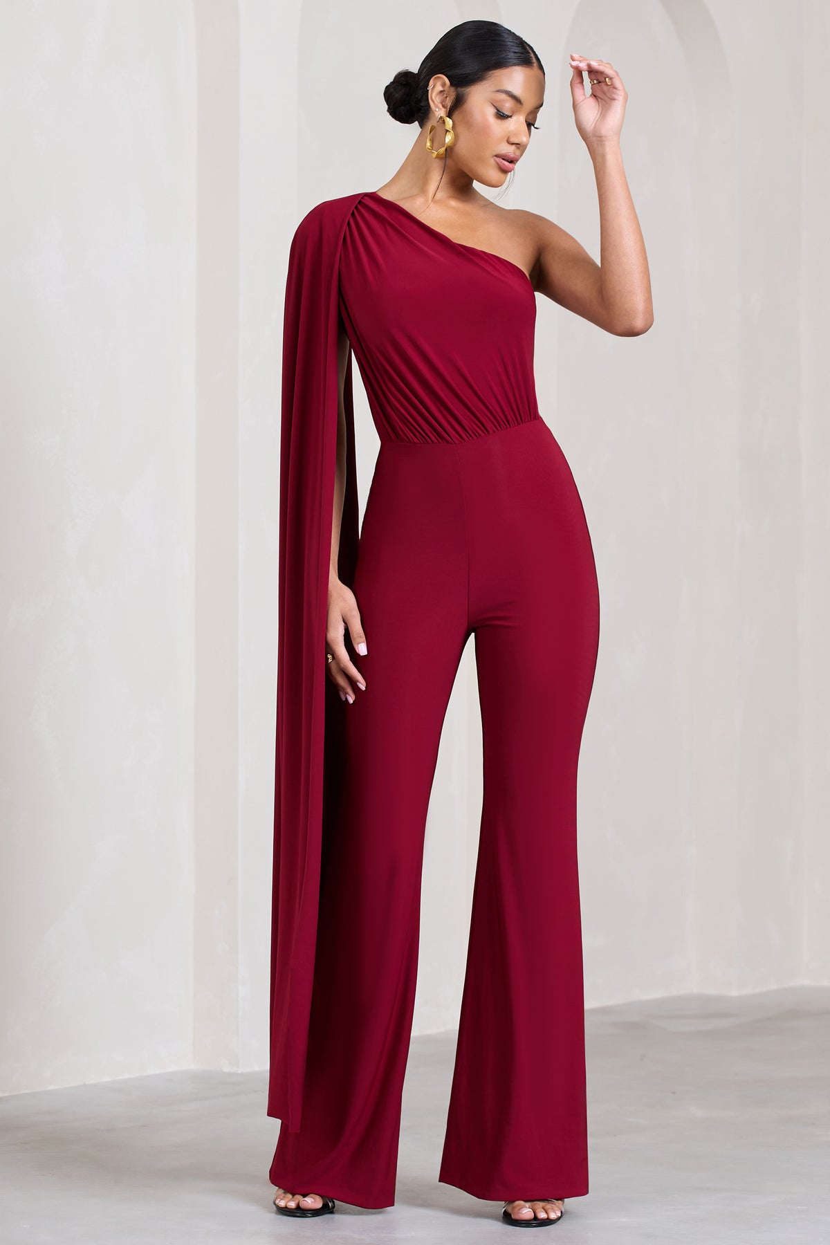 Delia Drape Jumpsuit Red, 44% OFF