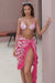 Keke | Pink Porcelain Print Chiffon Draped Sarong - Club L 