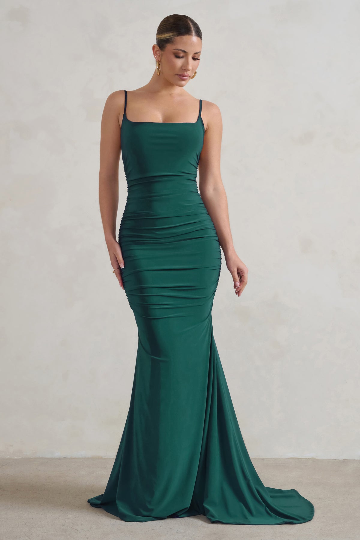 Endless Love Green Backless Knot Detail Fishtail Maxi Dress – Club