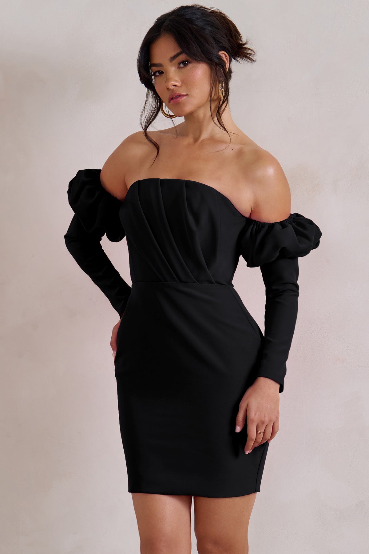 Siren Black One Shoulder Bodycon Mini Dress – Club L London - USA
