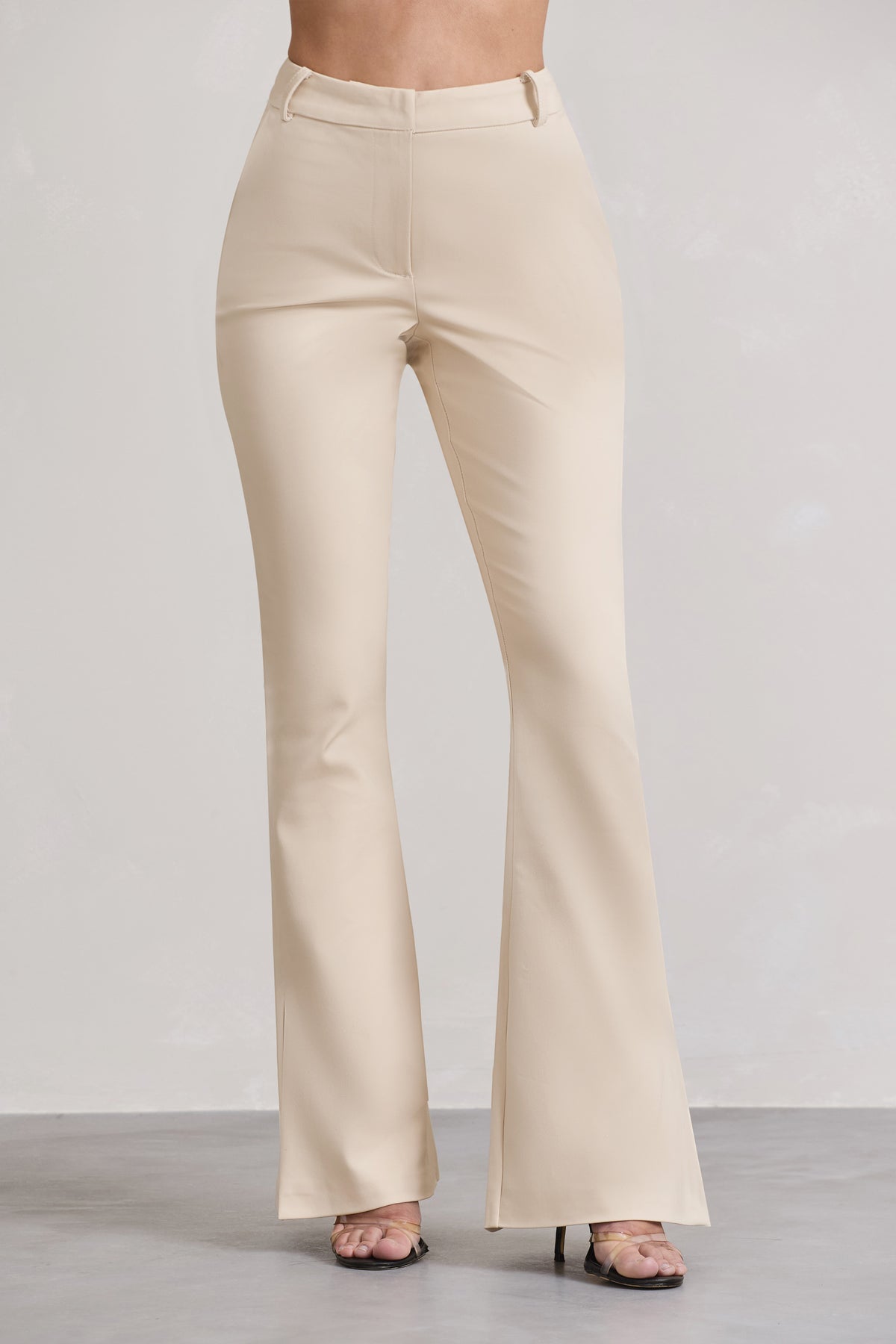 High Waist Trousers - Cream - Ladies | H&M IN