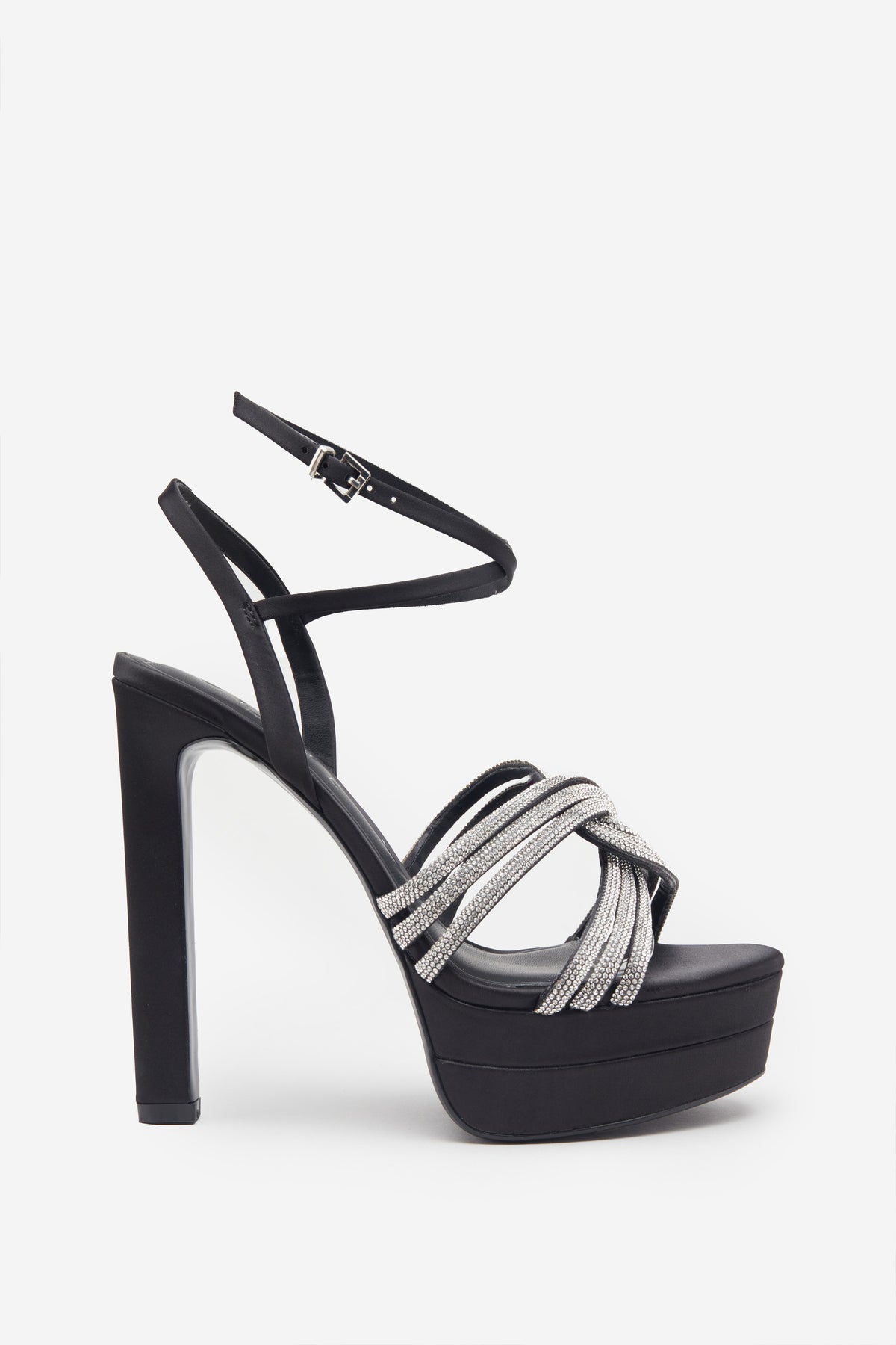 Black diamante platform heels online